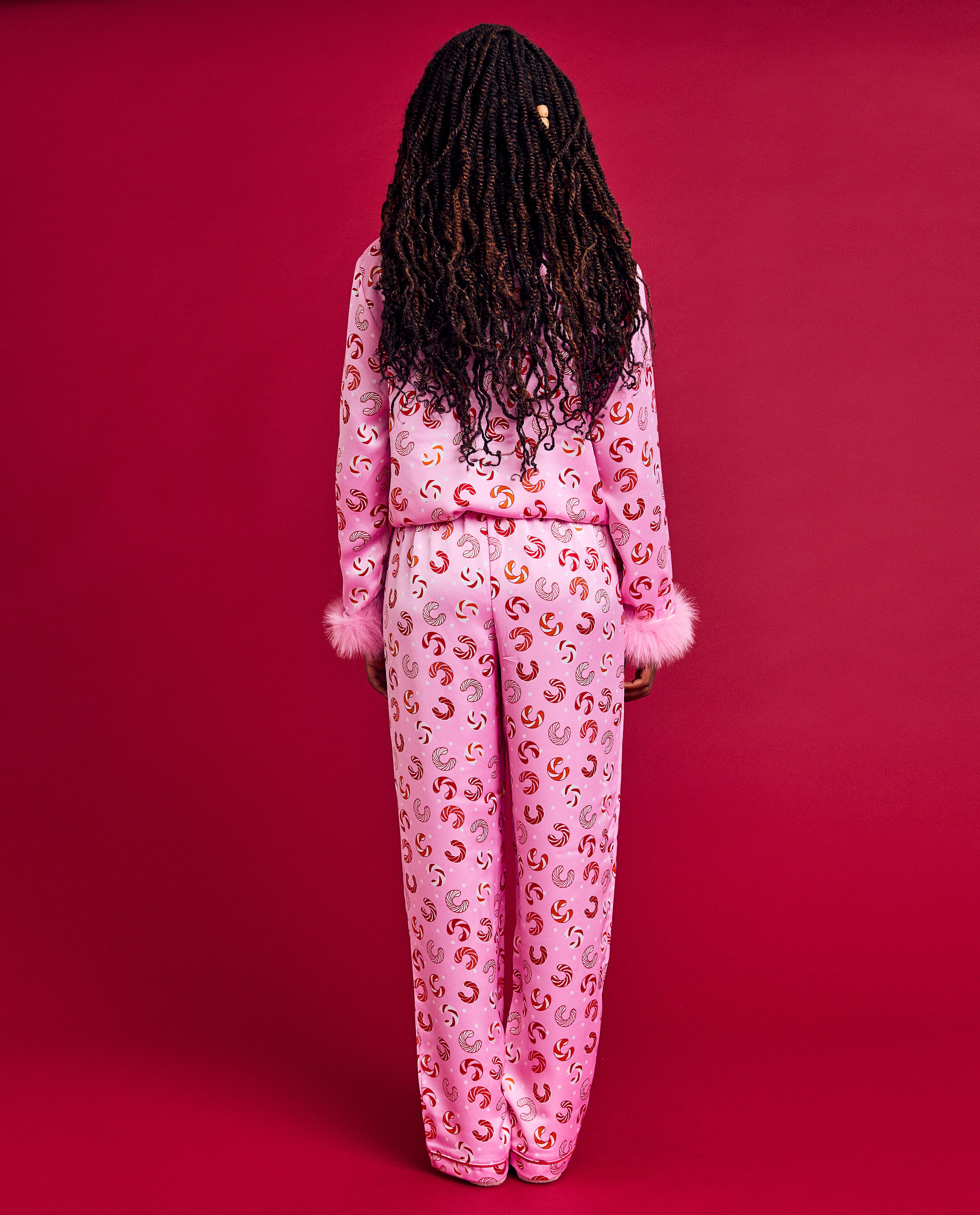 Nachtkleding - Satijnen pyjama met print, XS-XL