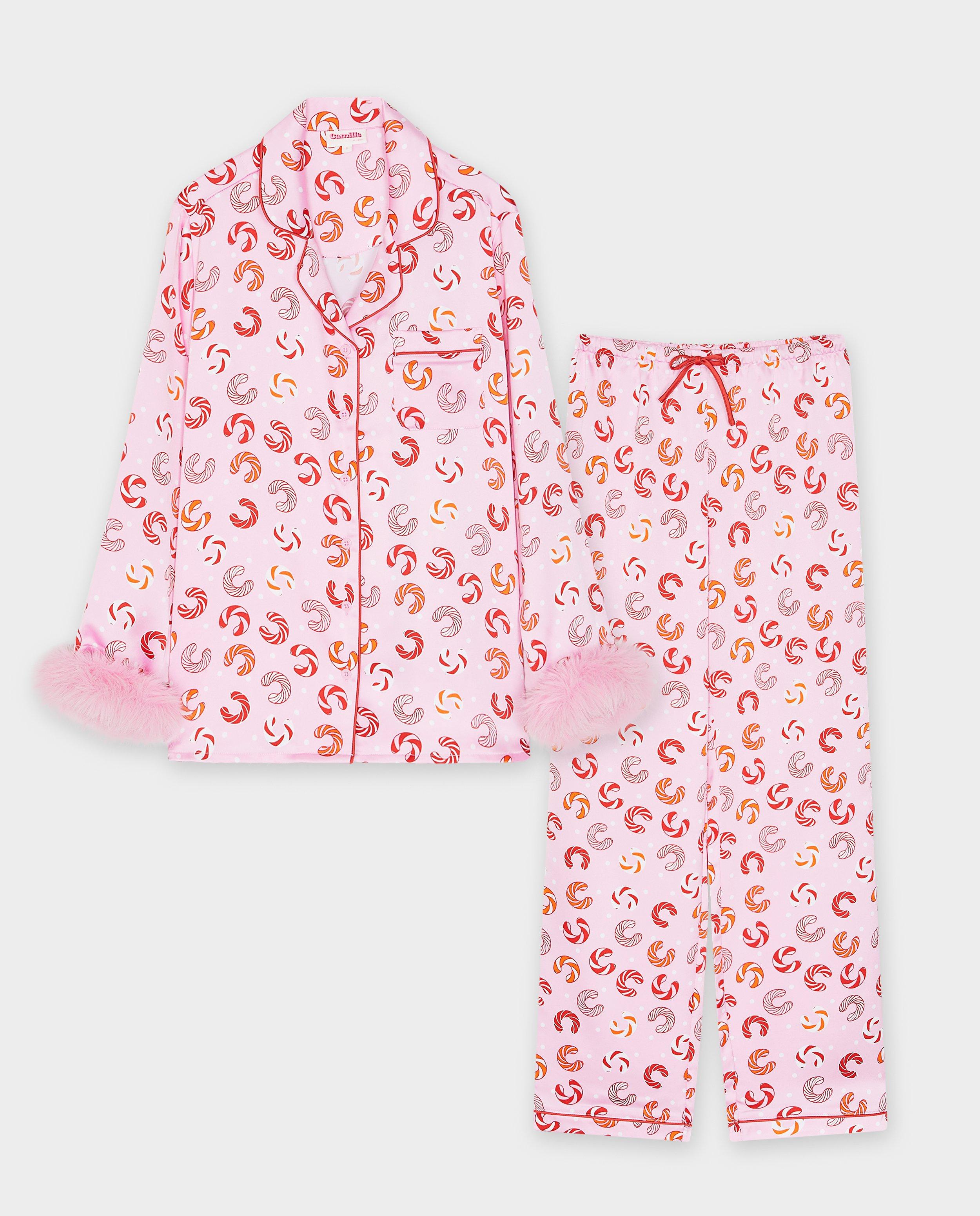 Nachtkleding - Satijnen pyjama met print, XS-XL