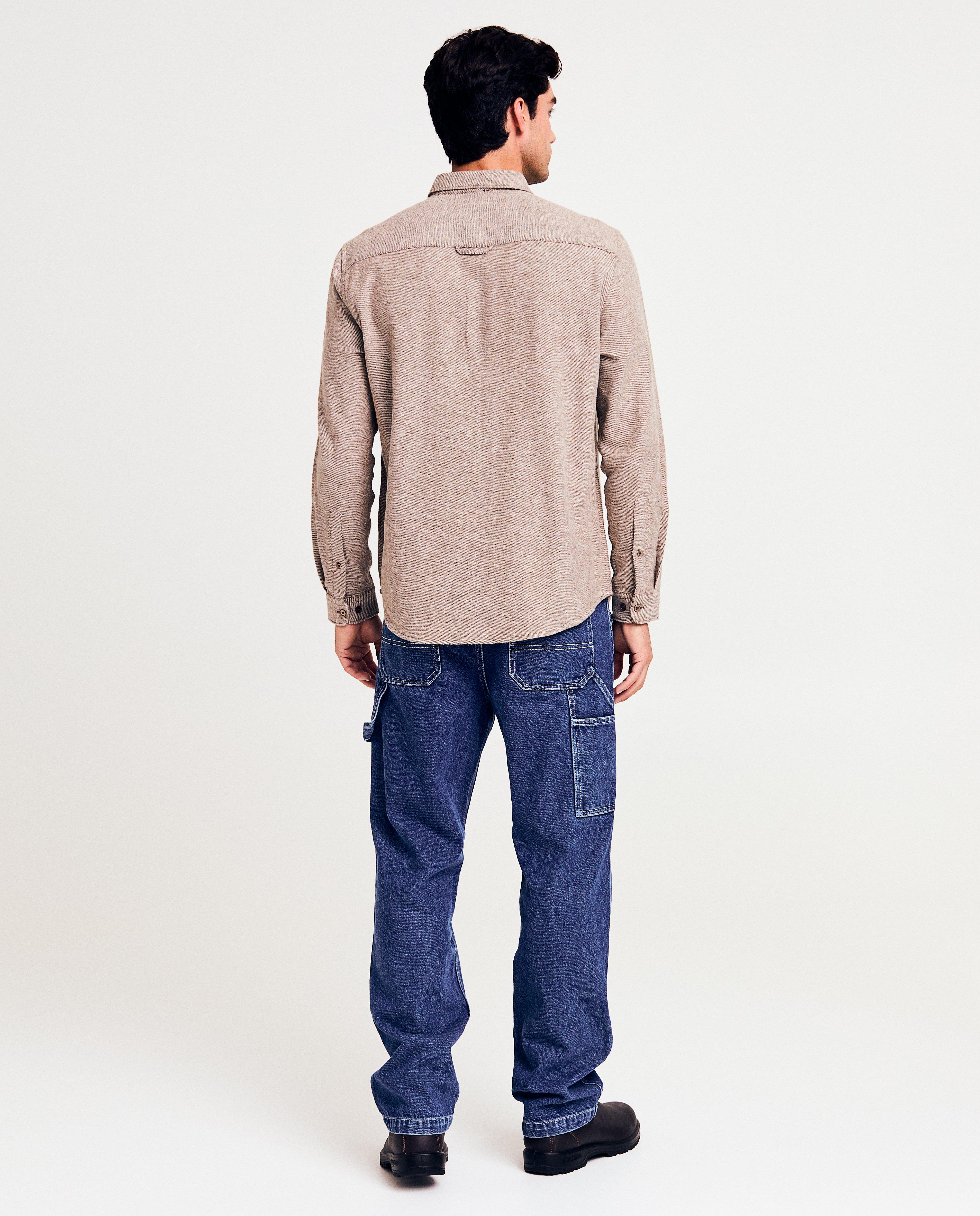Chemises - Chemise brune en coton bio, regular fit, hommes