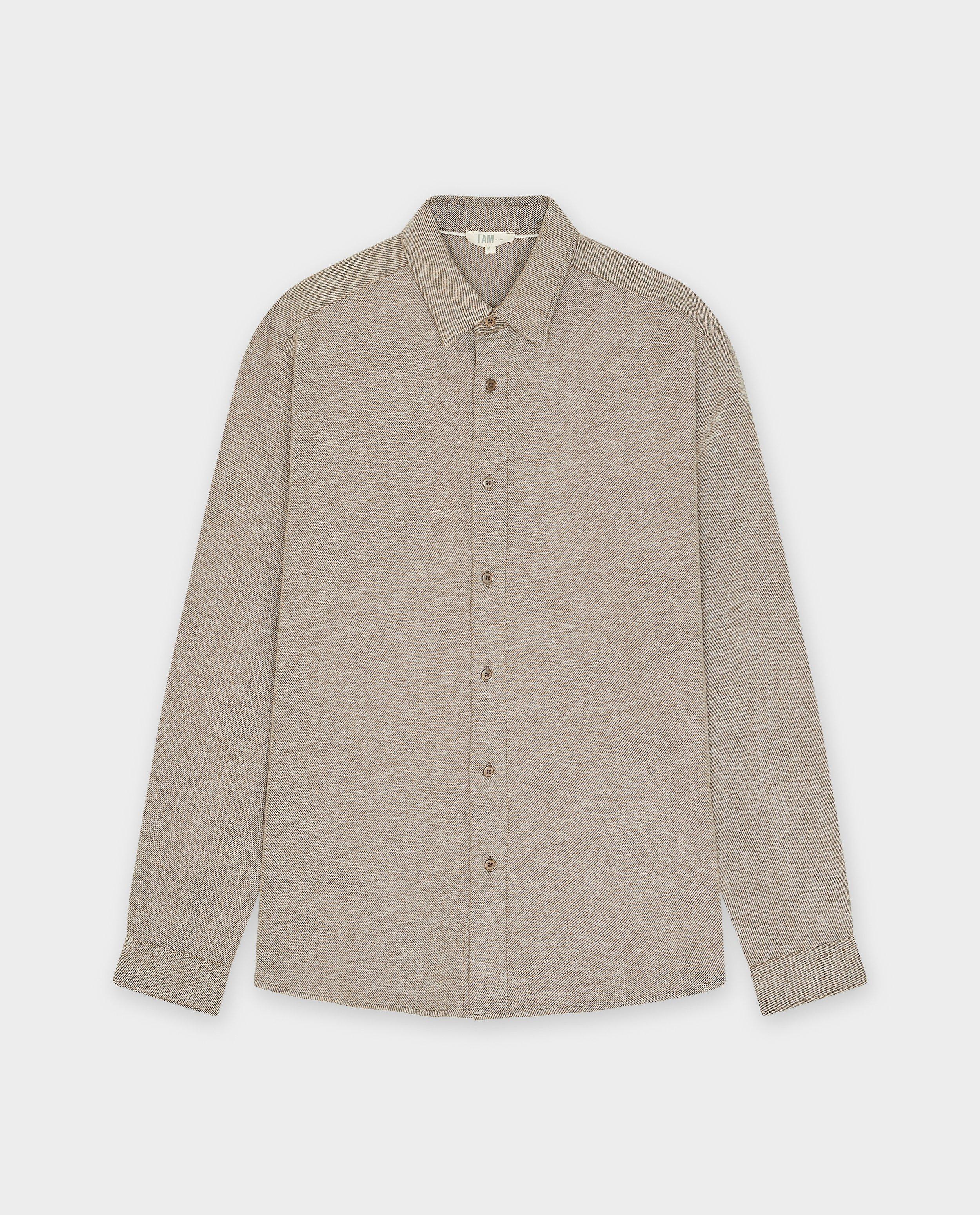 Chemises - Chemise brune en coton bio, regular fit, hommes