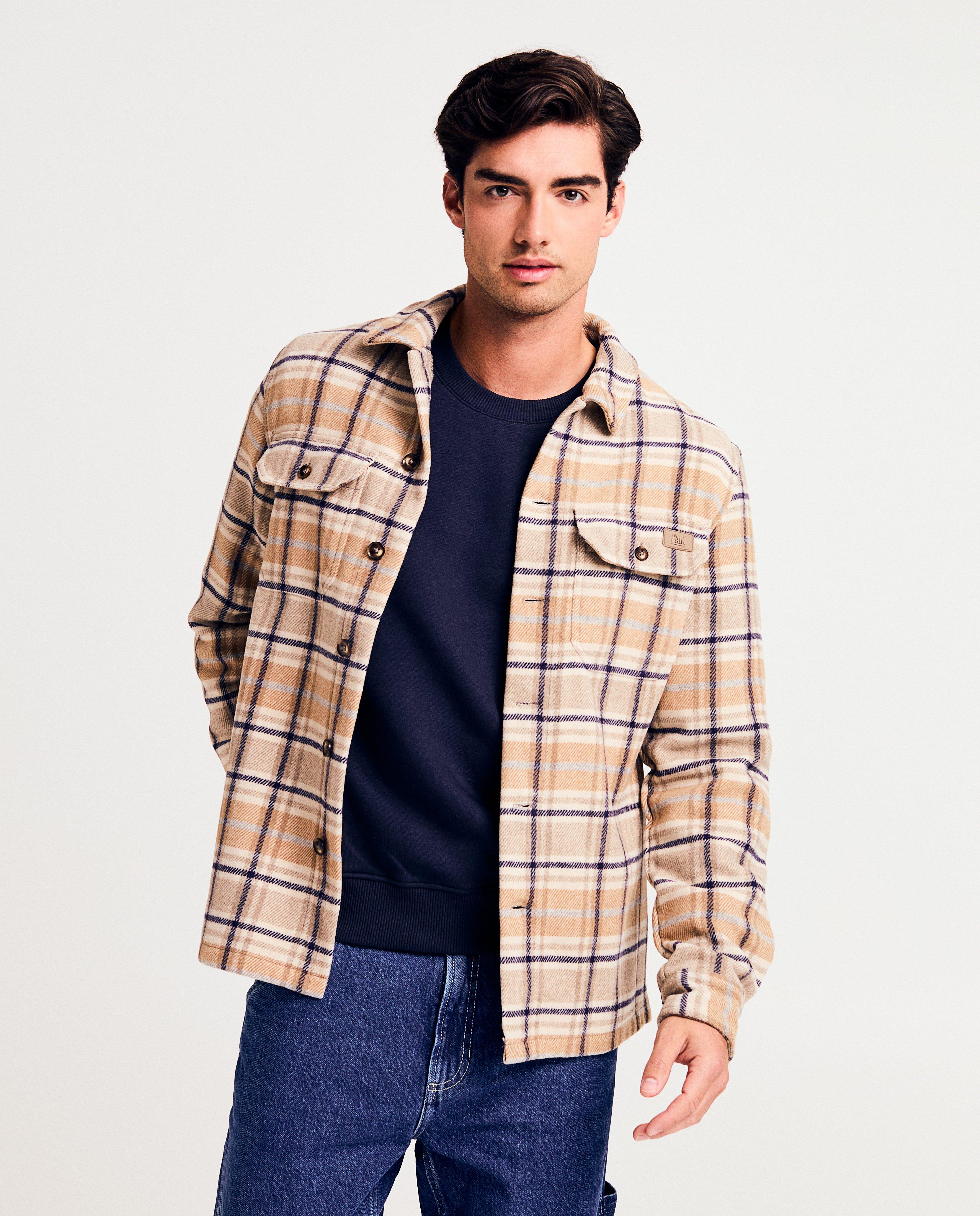 Chemise &agrave; carreaux, coupe ample, hommes - D&eacute;tails du produit - khaki - image num&eacute;ro 1