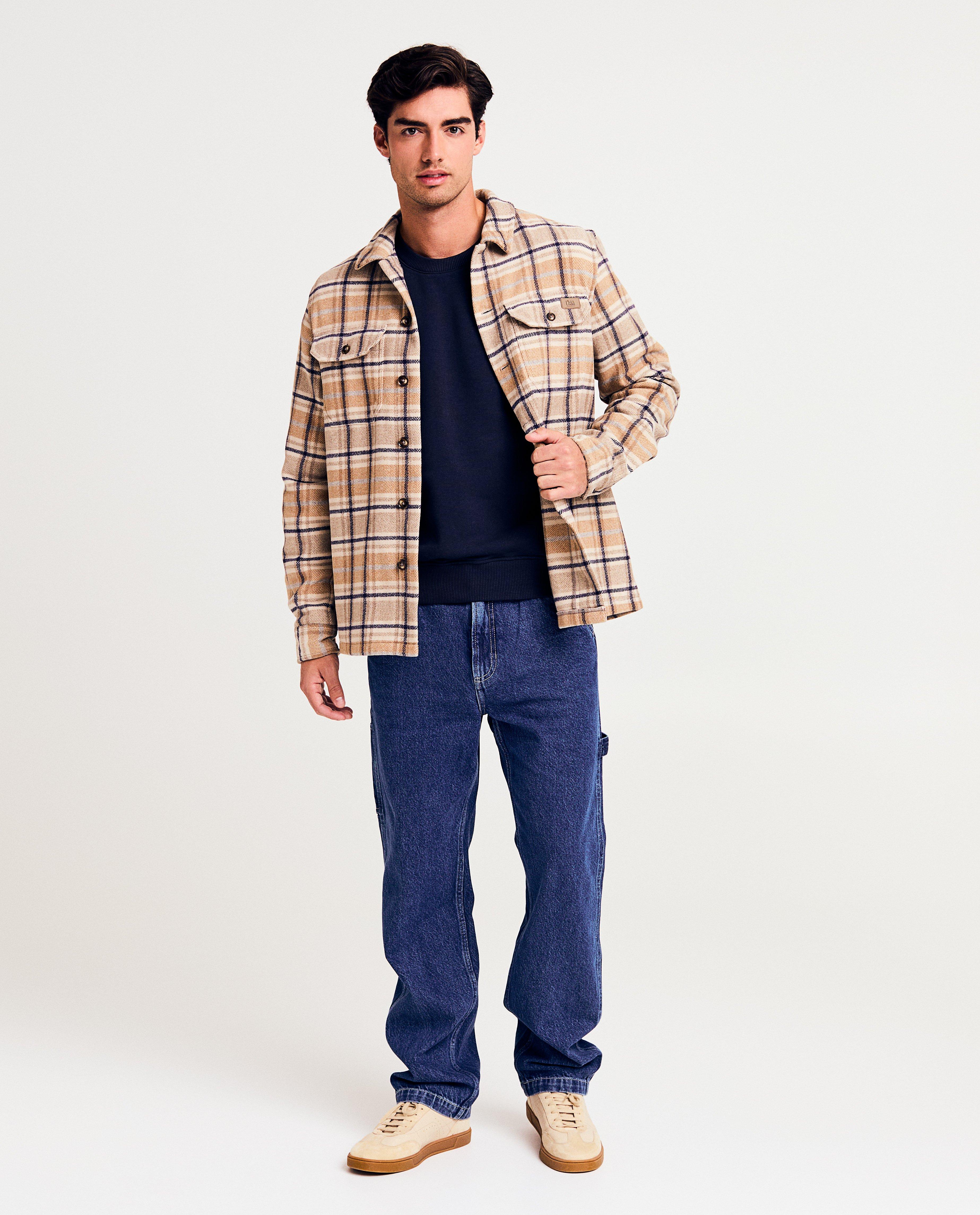 Chemise &agrave; carreaux, coupe ample, hommes - D&eacute;tails du produit - khaki - image num&eacute;ro 2