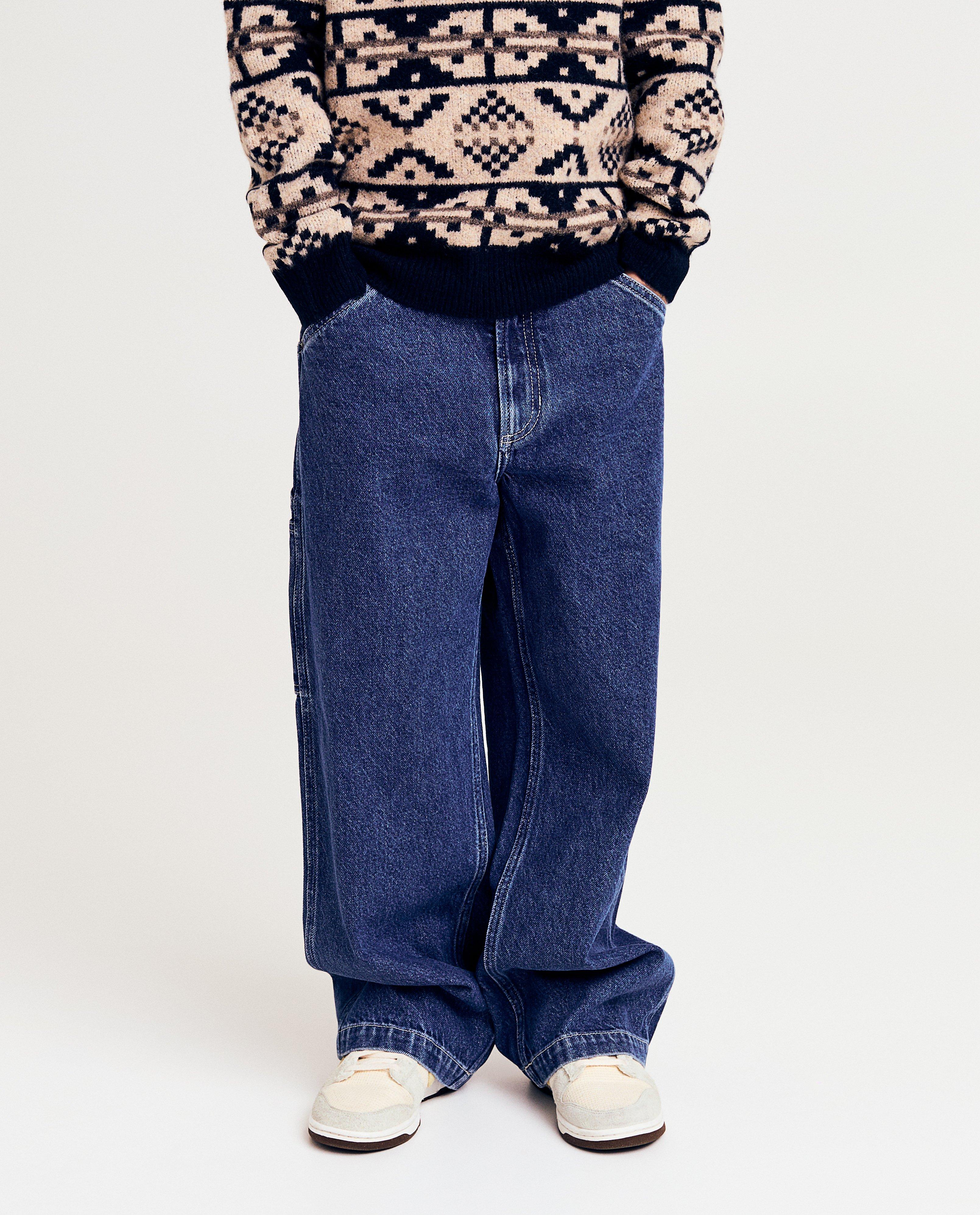 Pantalons - Jeans bleu, coupe skate, 7-14 ans