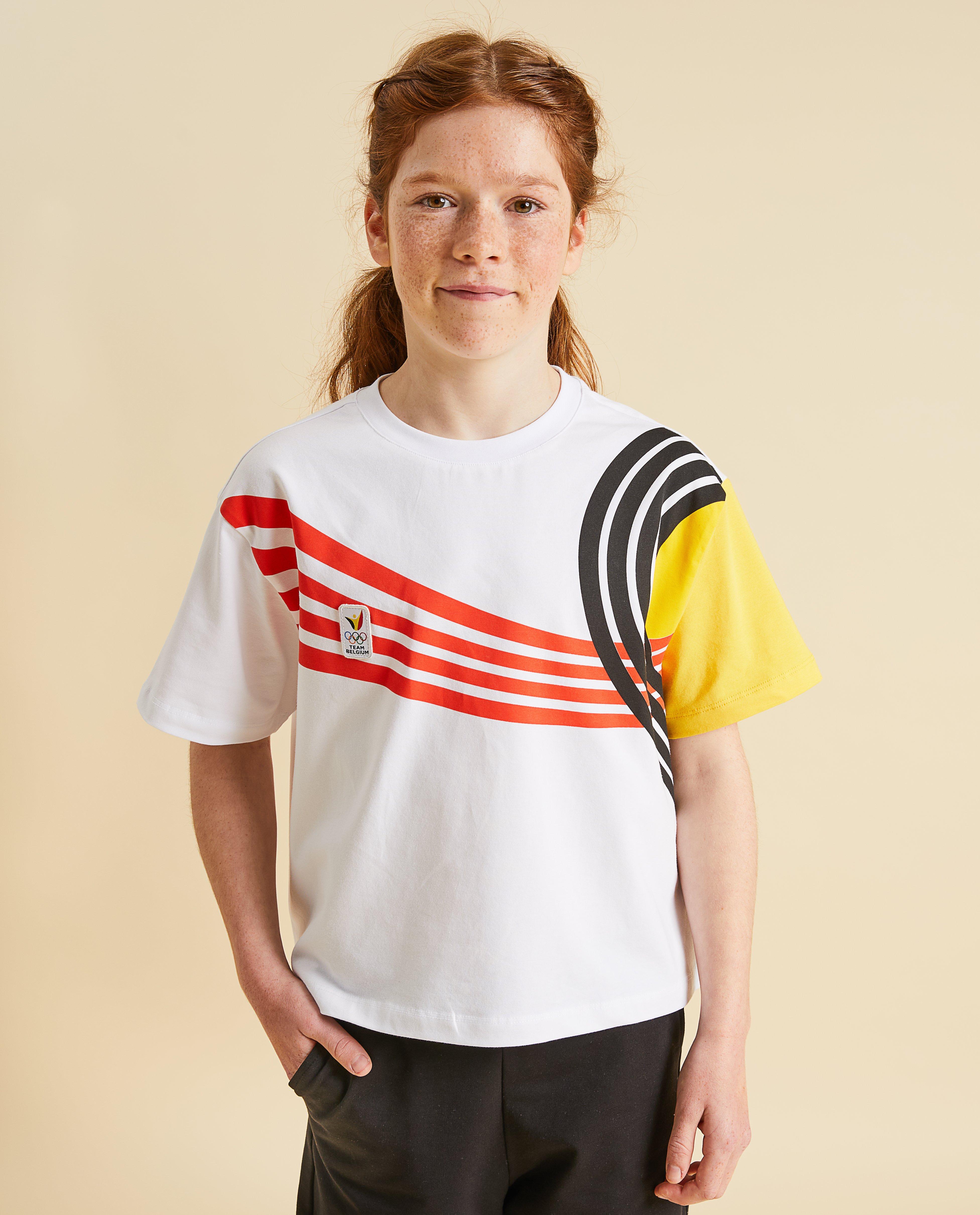 T-shirt met strepen, Olympische spelen, 7-14 jaar - Product Detail - wit - afbeelding nummer 1