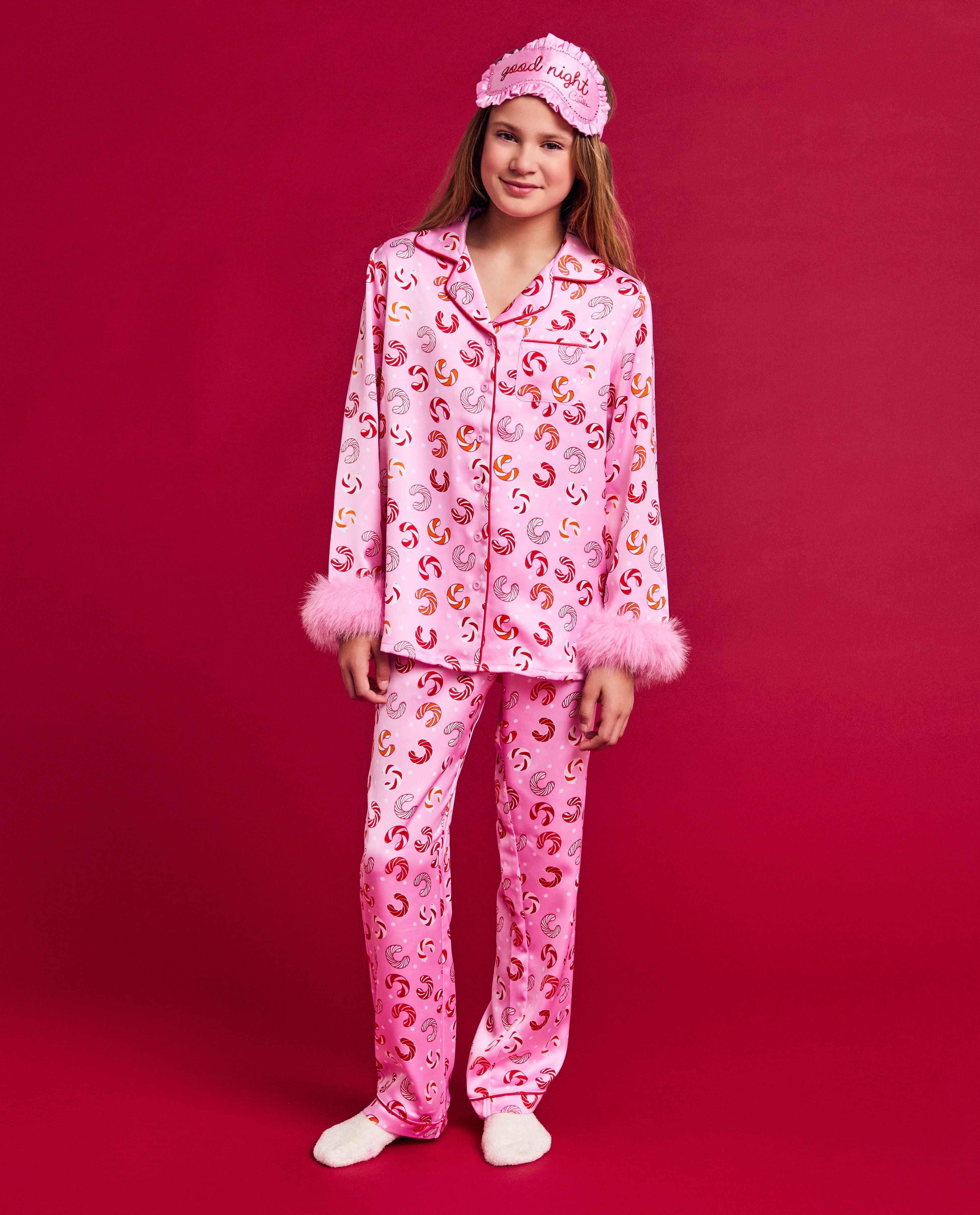 Satijnen pyjama met print, 6-14 jaar - null - CAMILLE