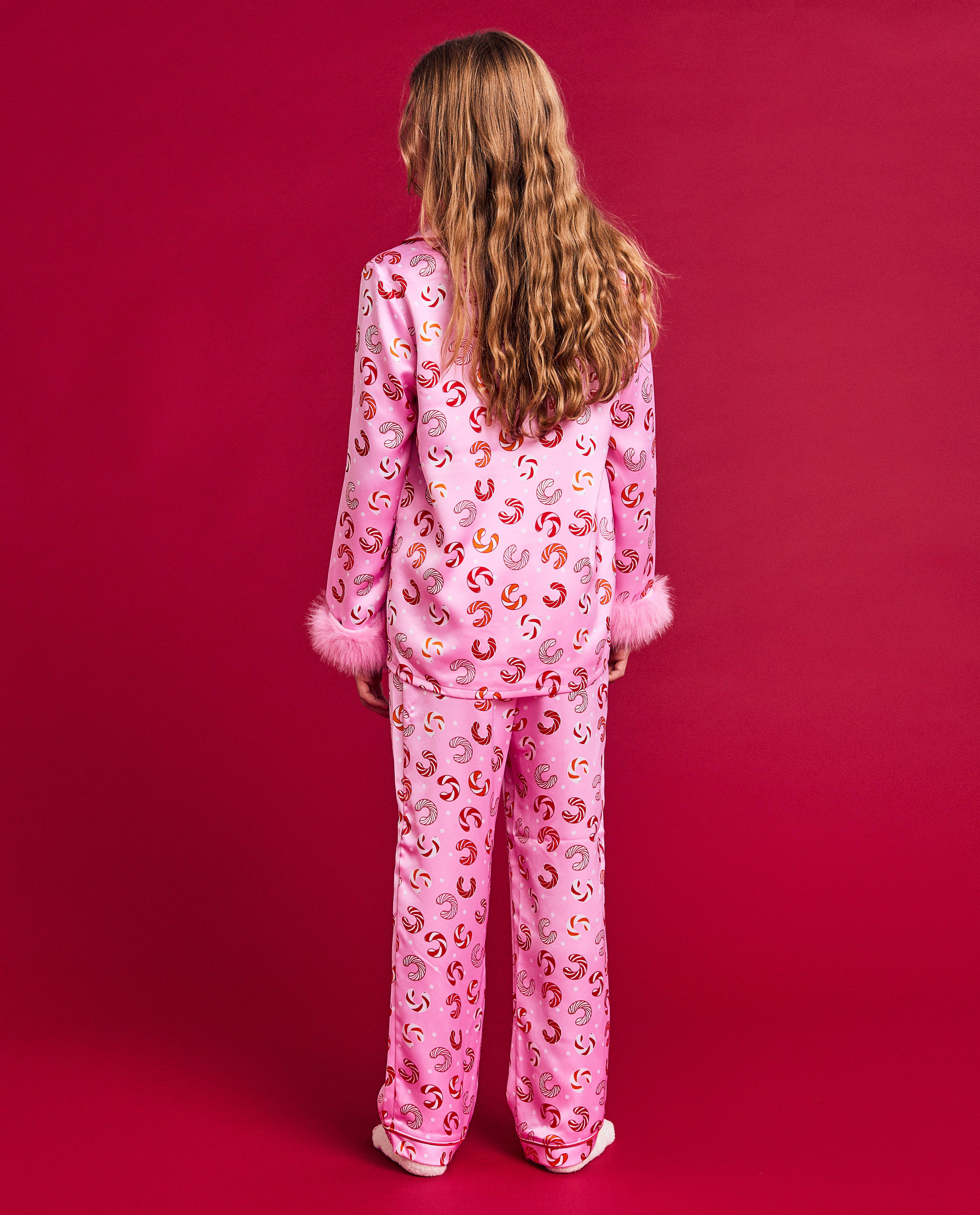 Nachtkleding - Satijnen pyjama met print, 6-14 jaar