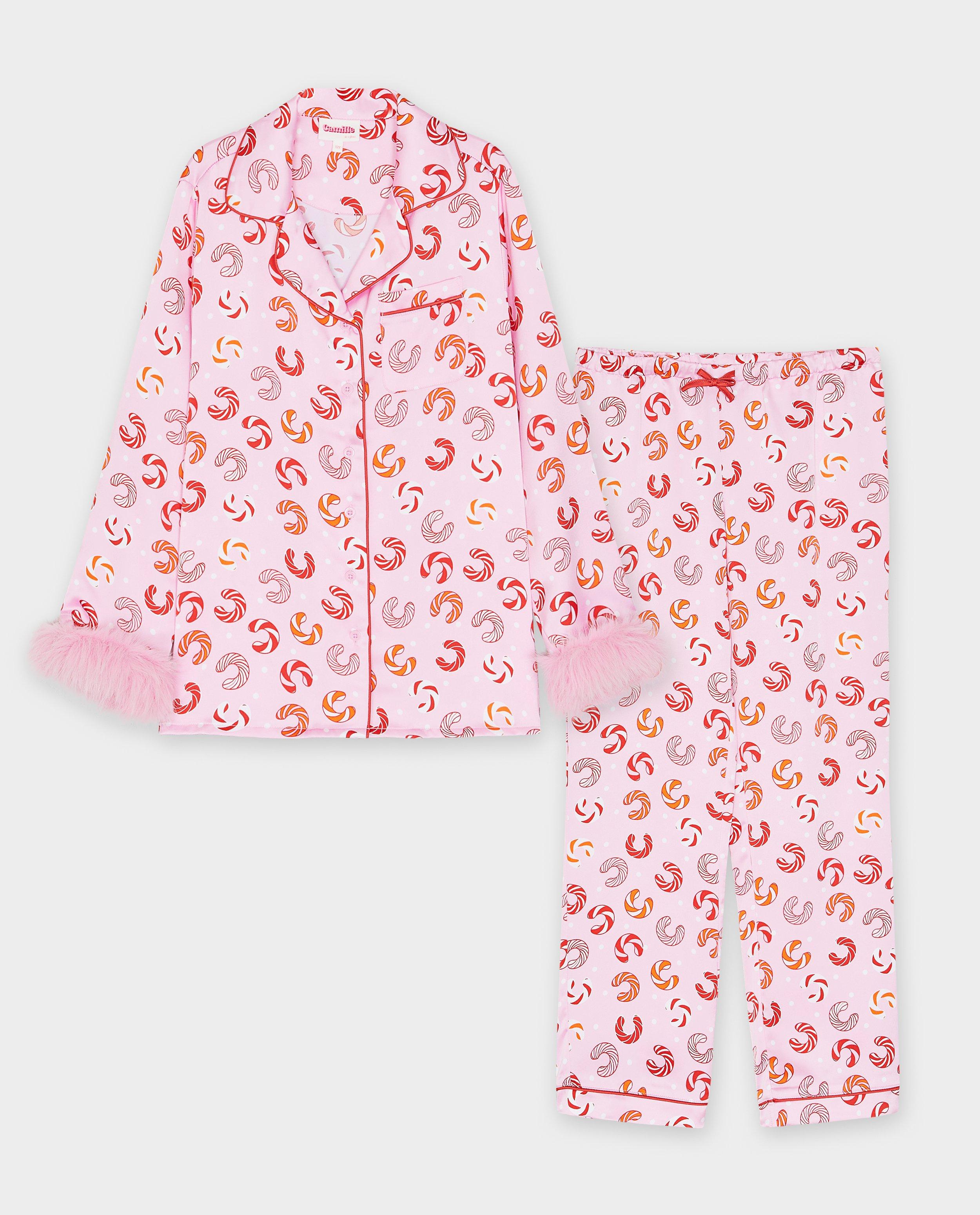 Nachtkleding - Satijnen pyjama met print, 6-14 jaar
