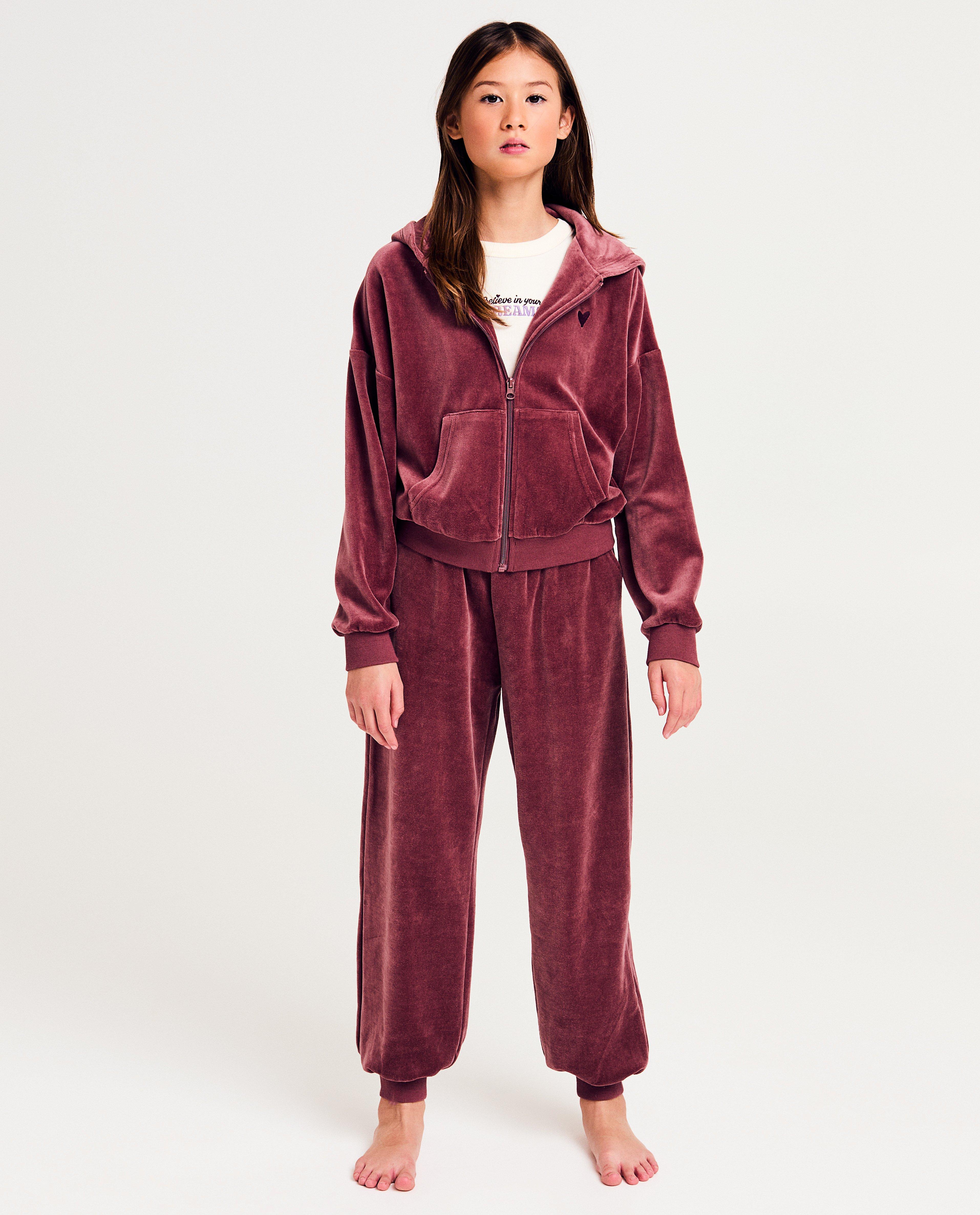 Pantalon de jogging en velours, 6-14&nbsp;ans - D&eacute;tails du produit - violet - image num&eacute;ro 1