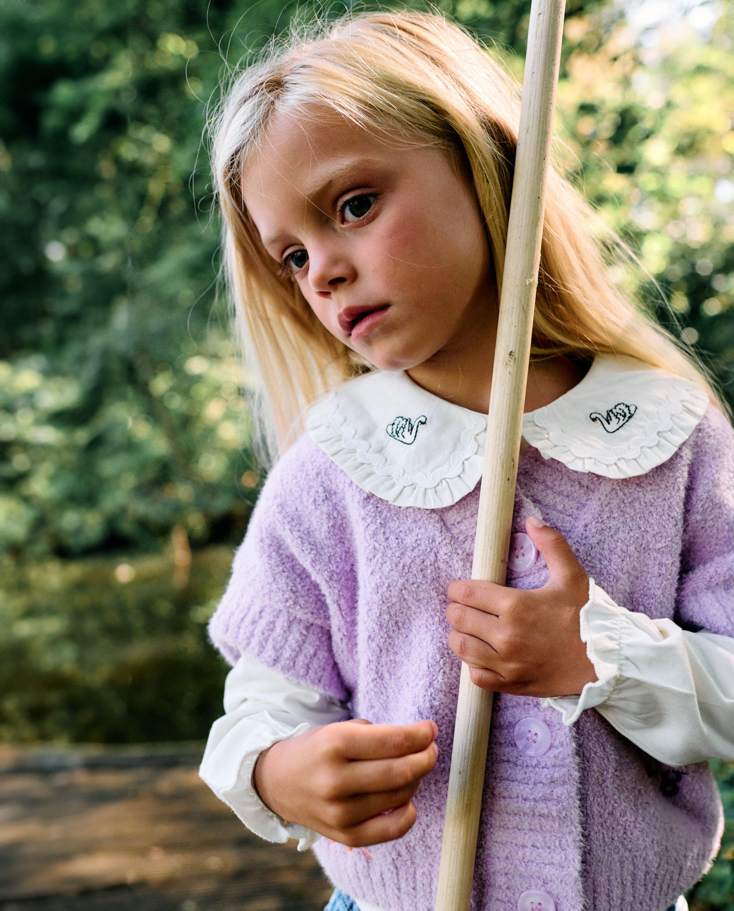 Cardigan met zwaan - Product Detail - lila - afbeelding nummer 1