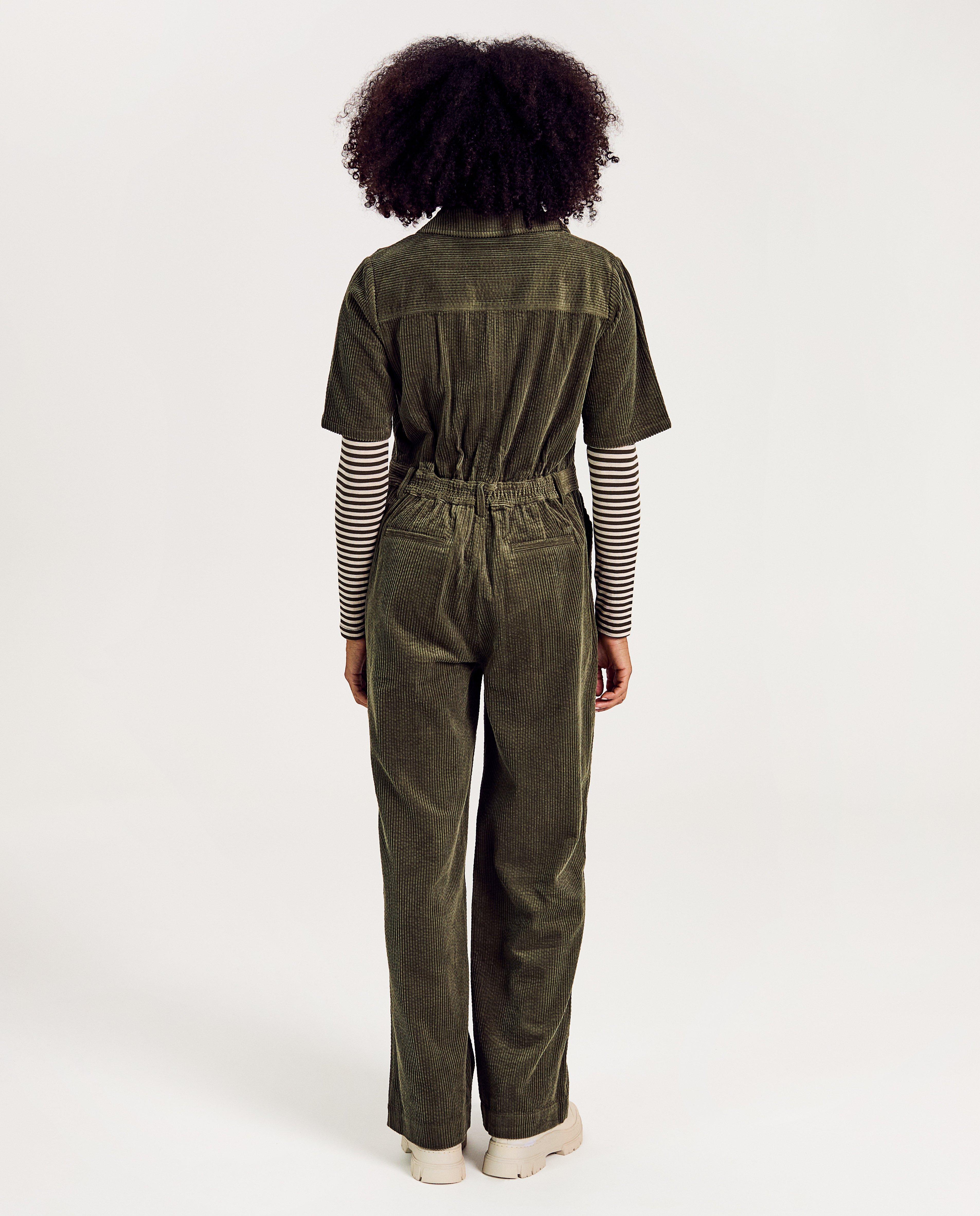 Jumpsuit - Jumpsuit van biokatoen met ribfluweel, dames