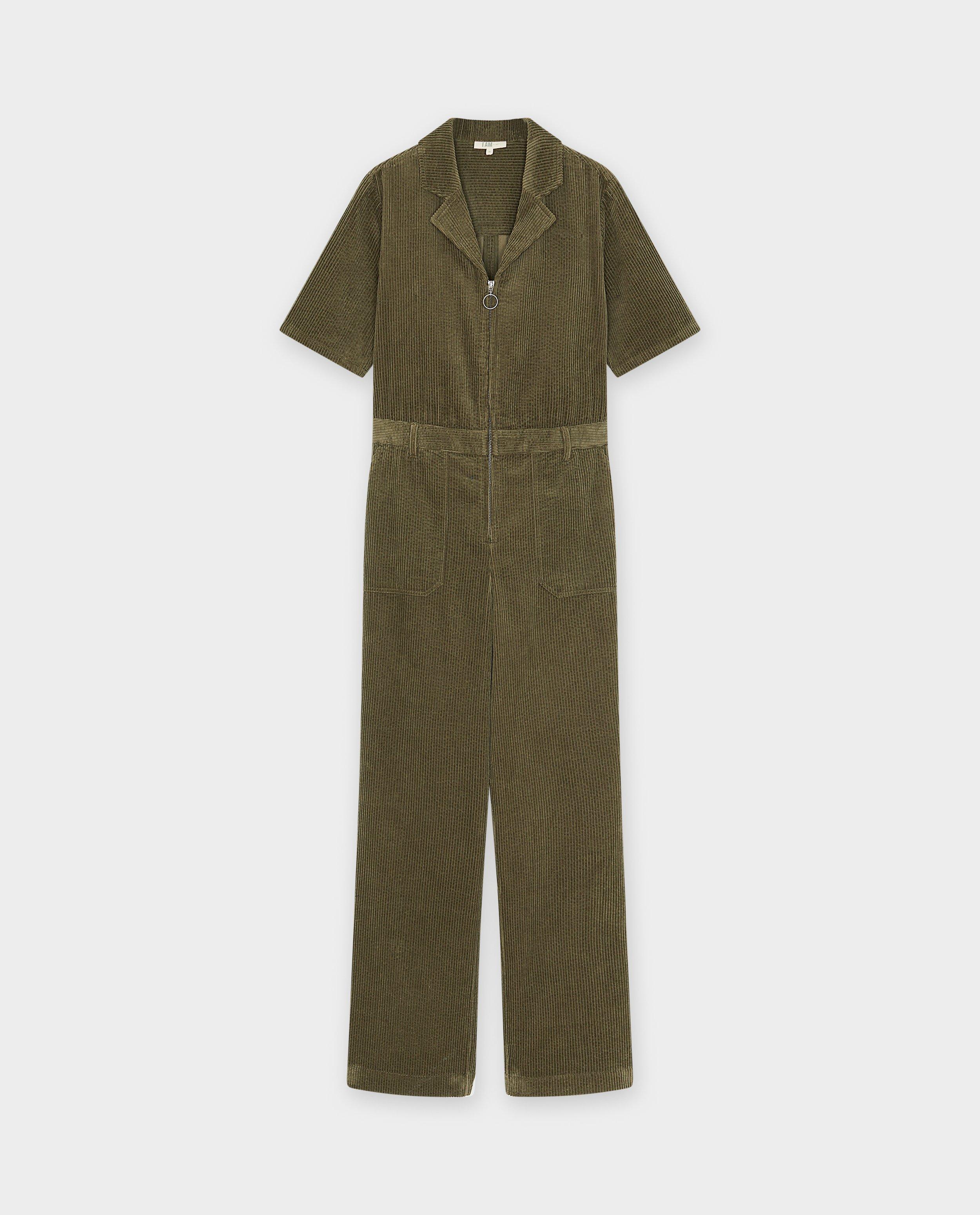 Jumpsuit - Jumpsuit van biokatoen met ribfluweel, dames