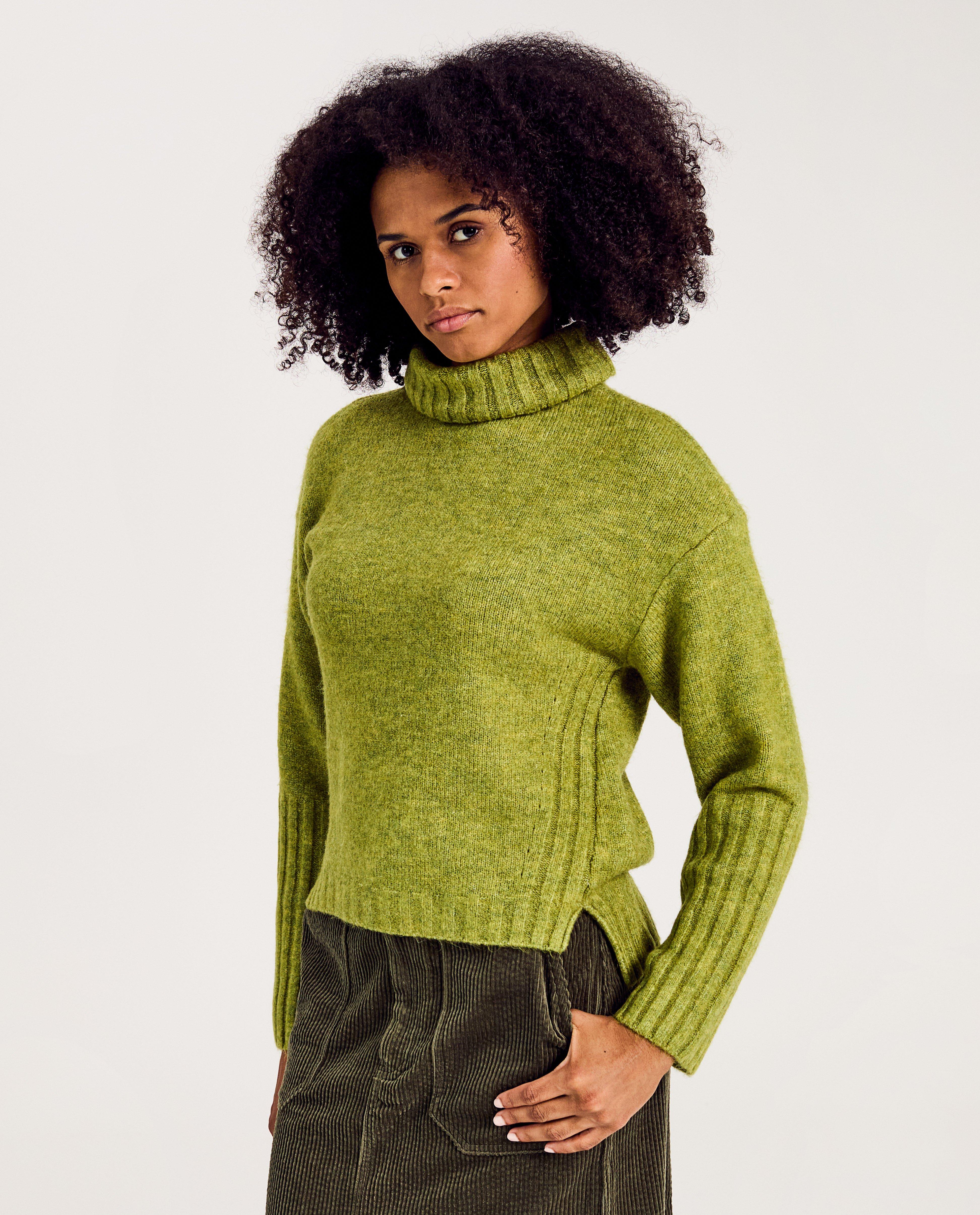Groene rolkraagtrui, dames - null - I AM