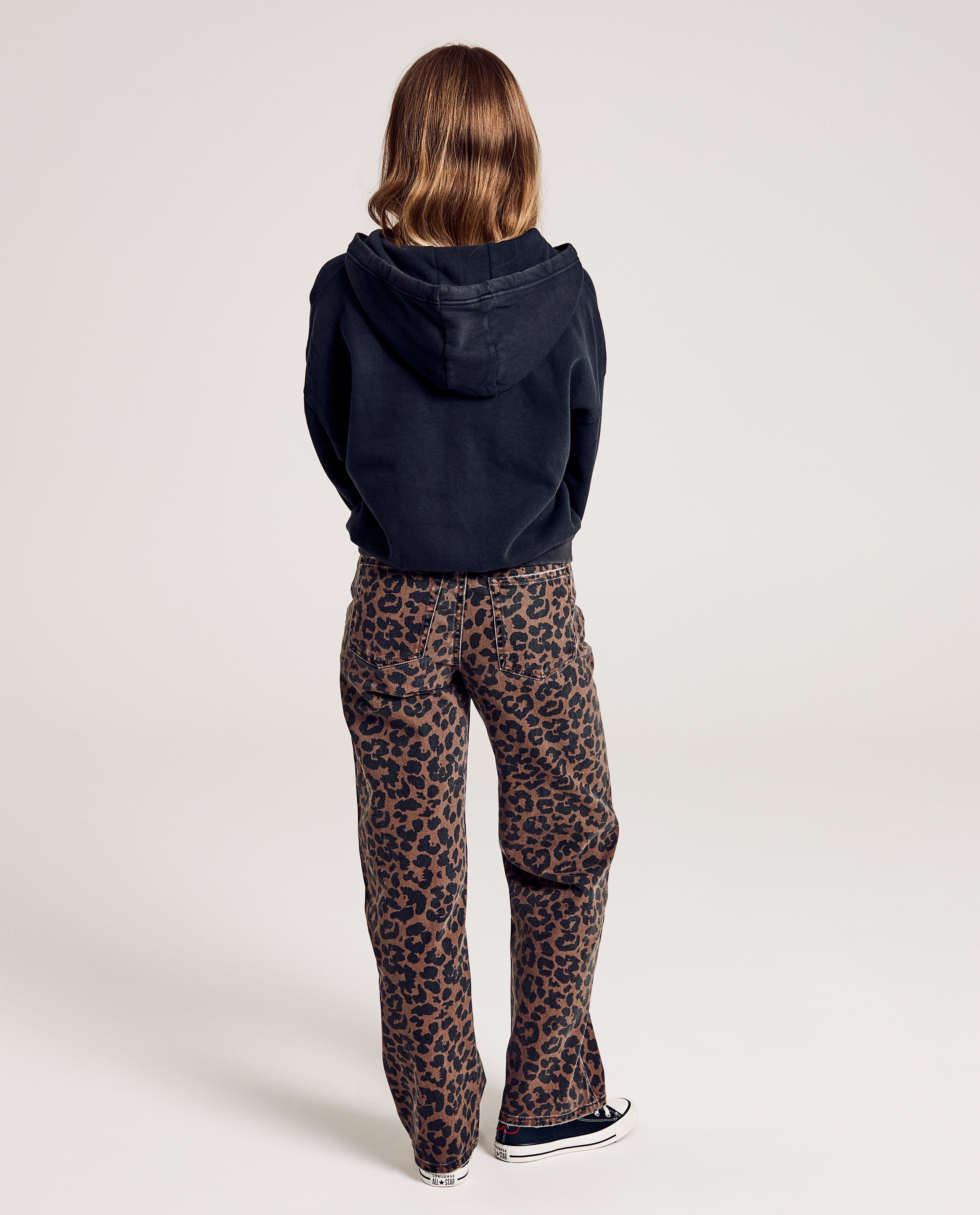Broeken - Broek met luipaardprint, straight fit
