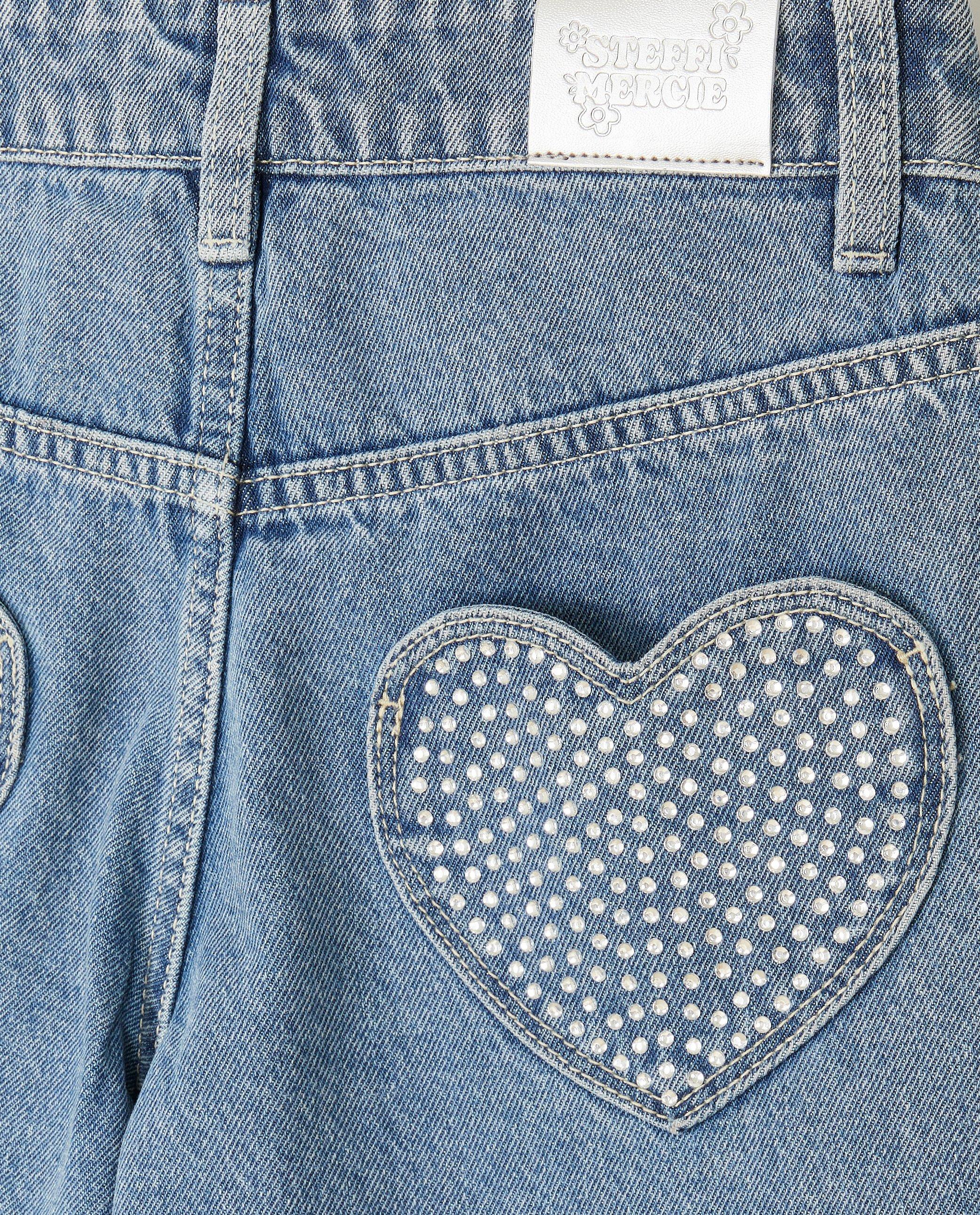 Blauwe jeans met strass-steentjes, wide fit - Product Detail - blauw - afbeelding nummer 6