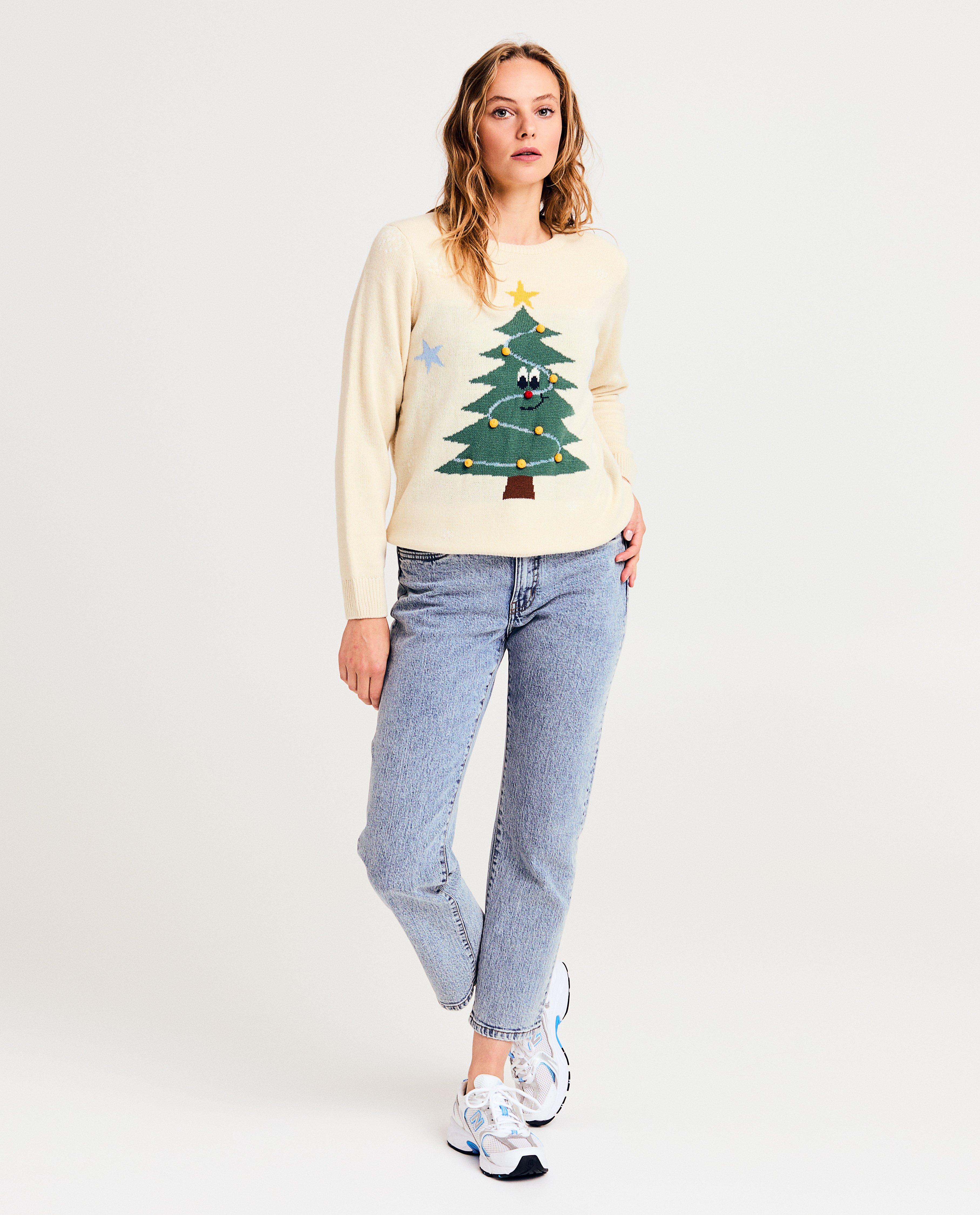 Truien - Trui met print en pompons, dames