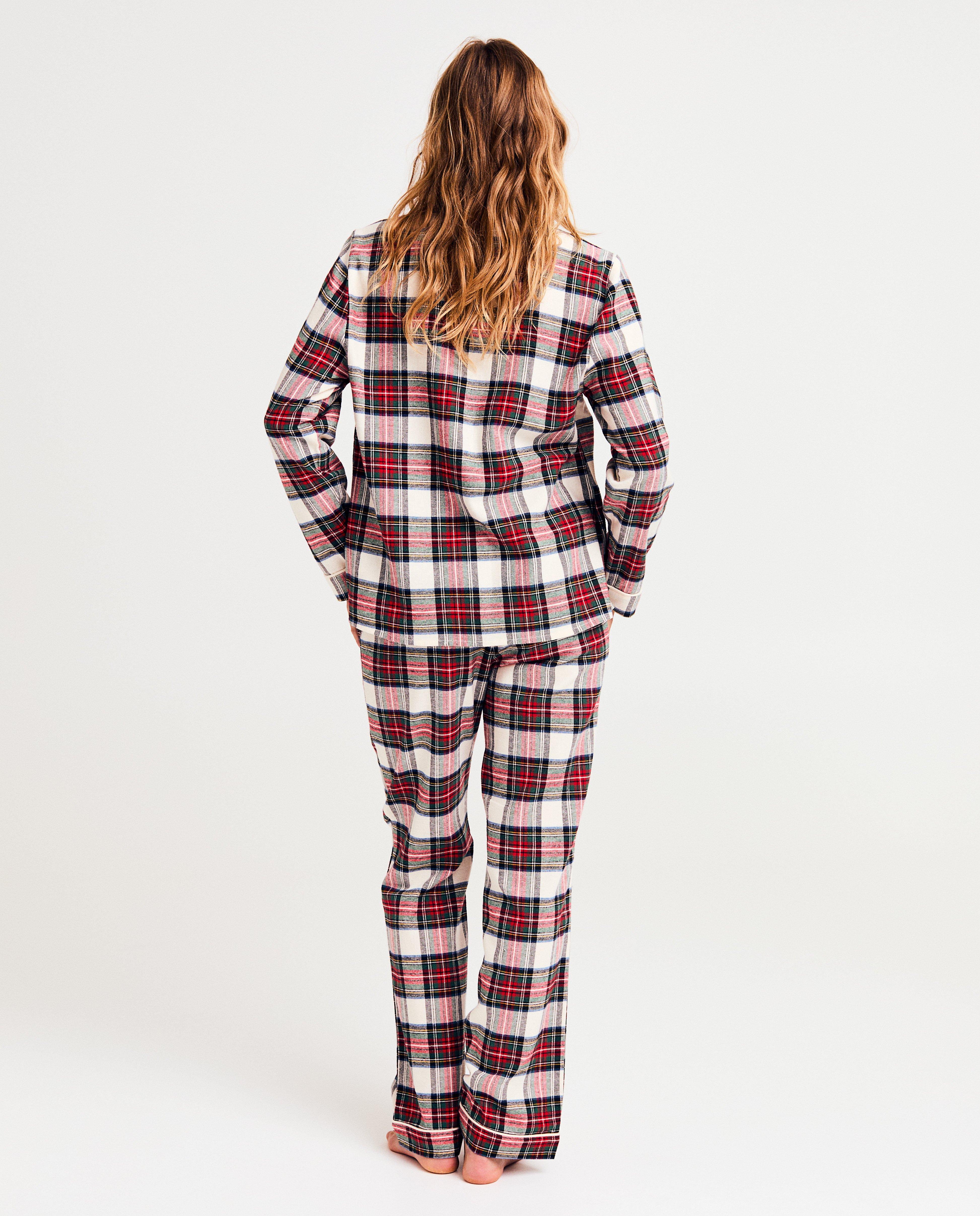 Nachtkleding - Flanellen pyjama met ruiten, dames