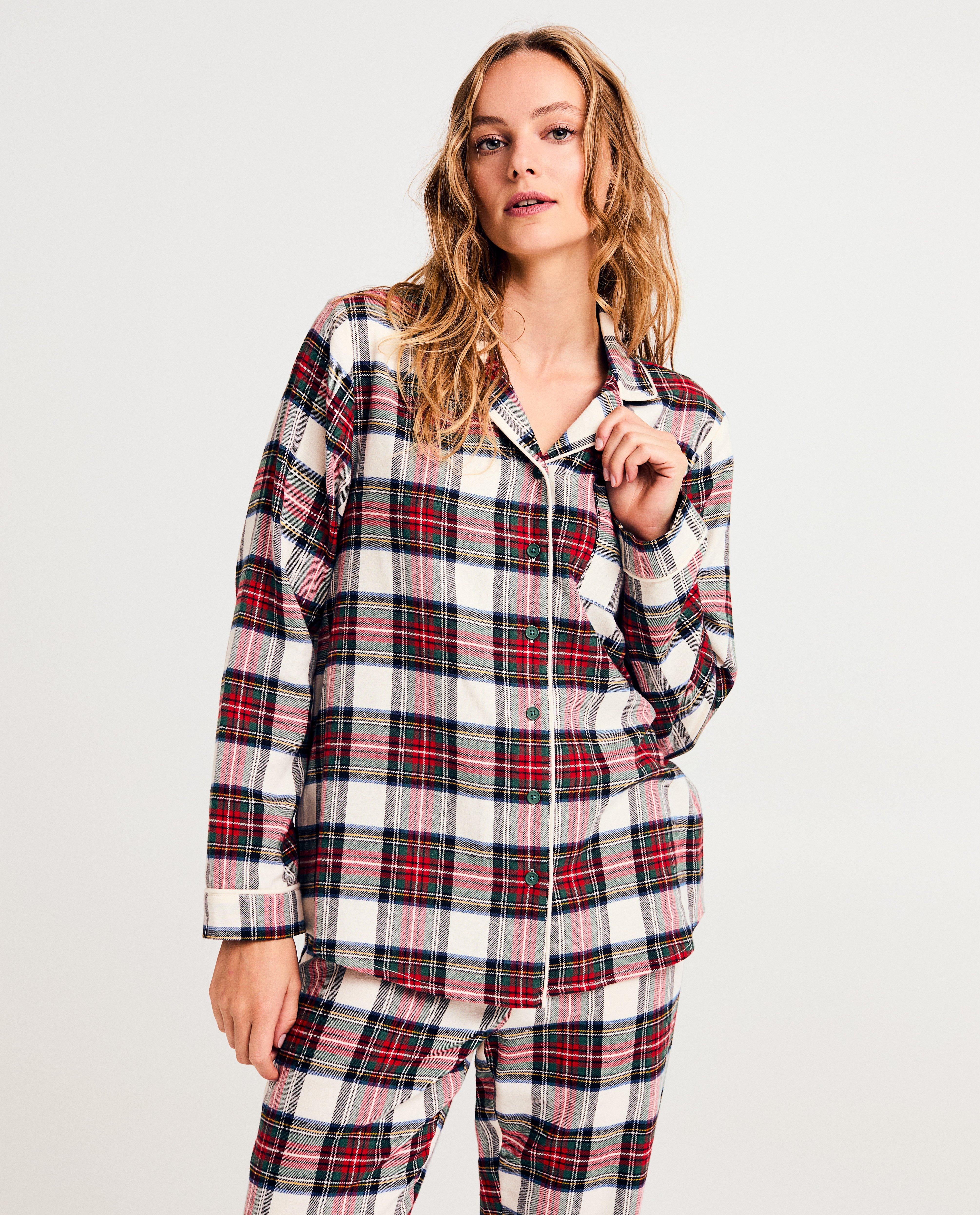 Nachtkleding - Flanellen pyjama met ruiten, dames