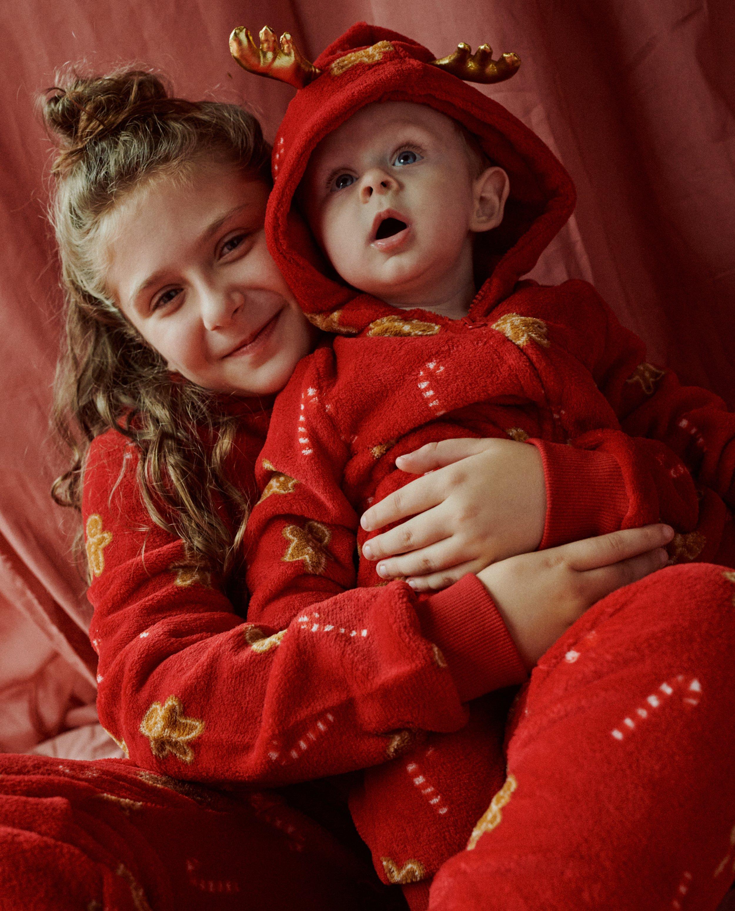Fleece onesie met print, baby - null - Familystories