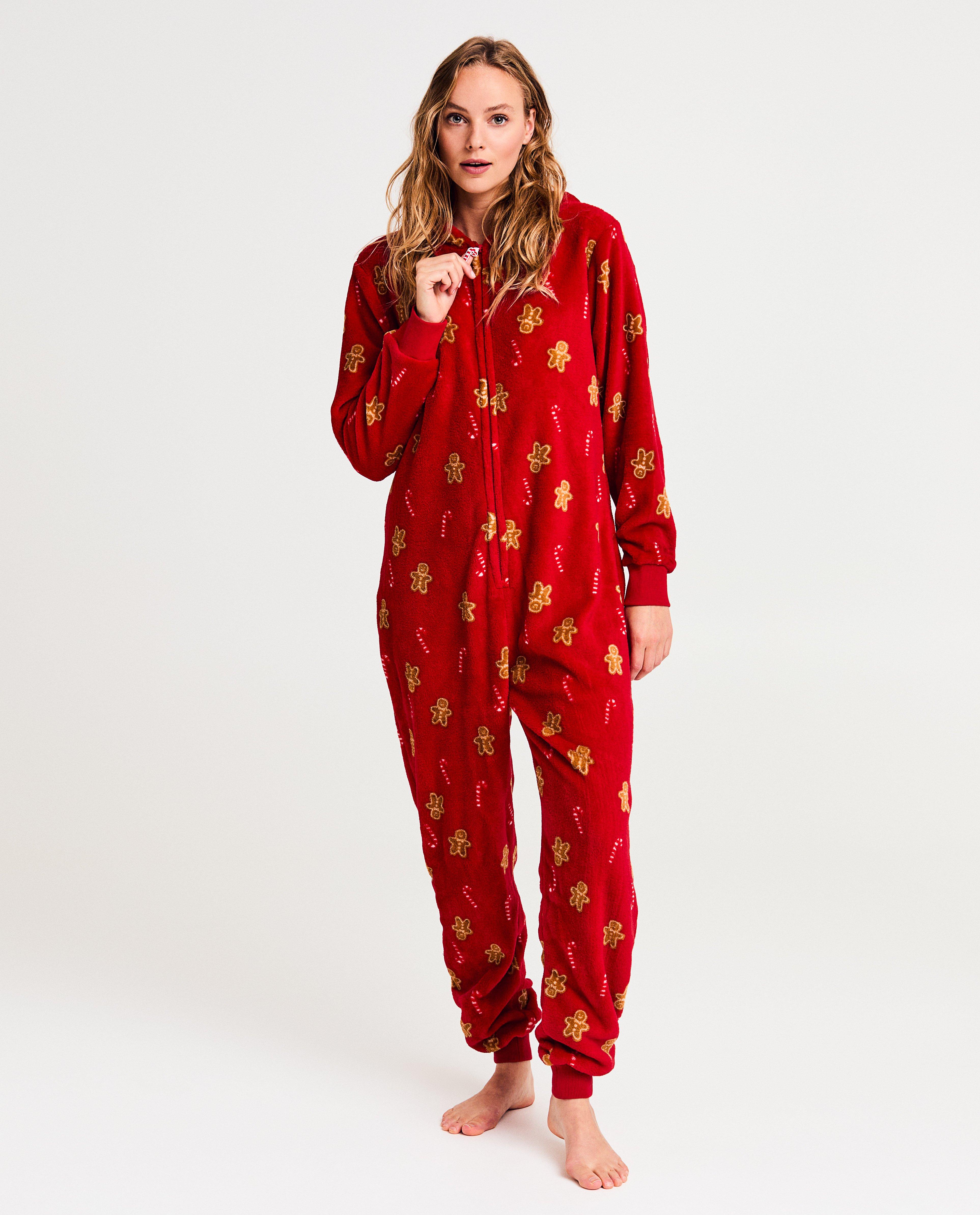 Fleece onesie met print, dames - null - Familystories