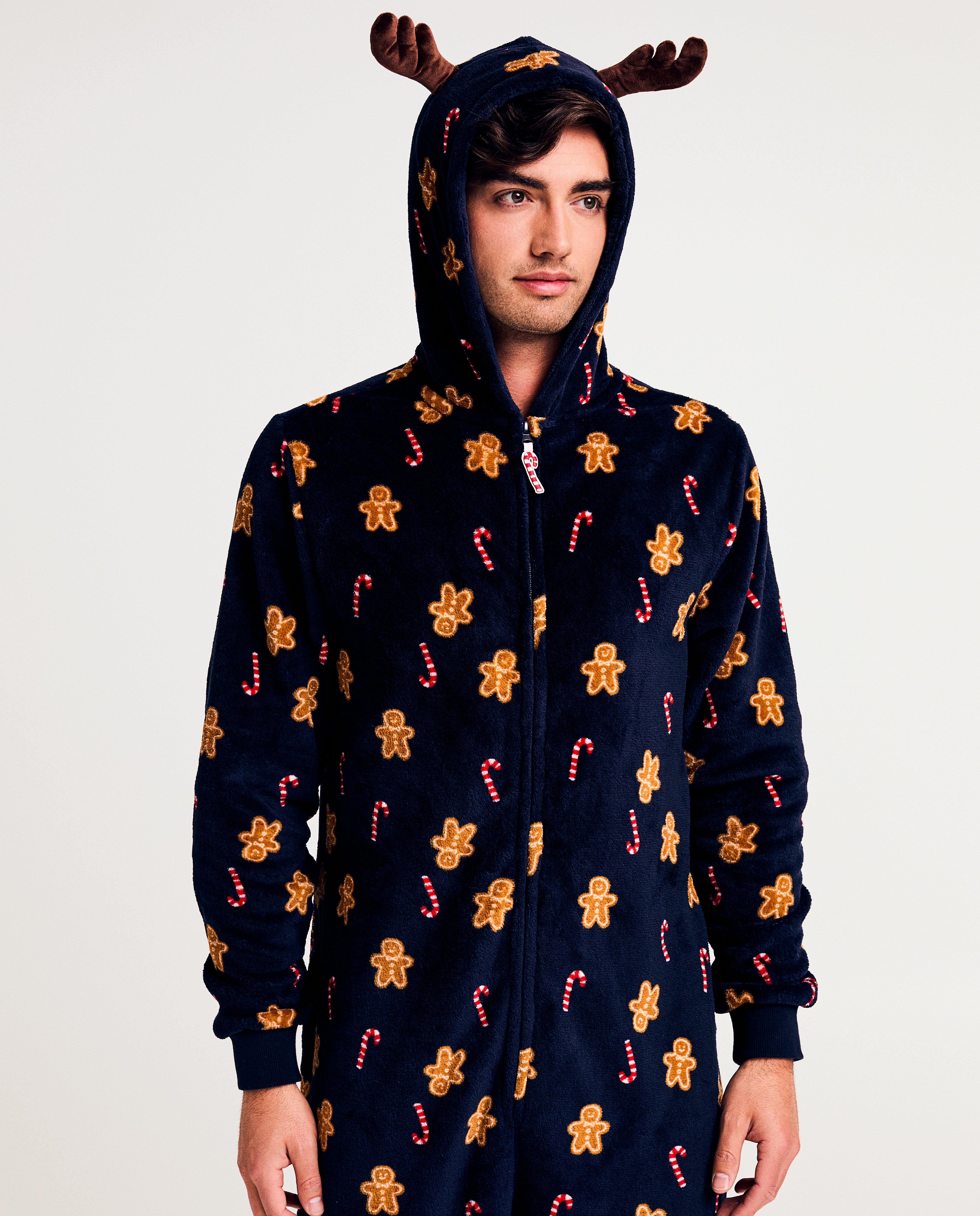 Nachtkleding - Fleece onesie met print, heren