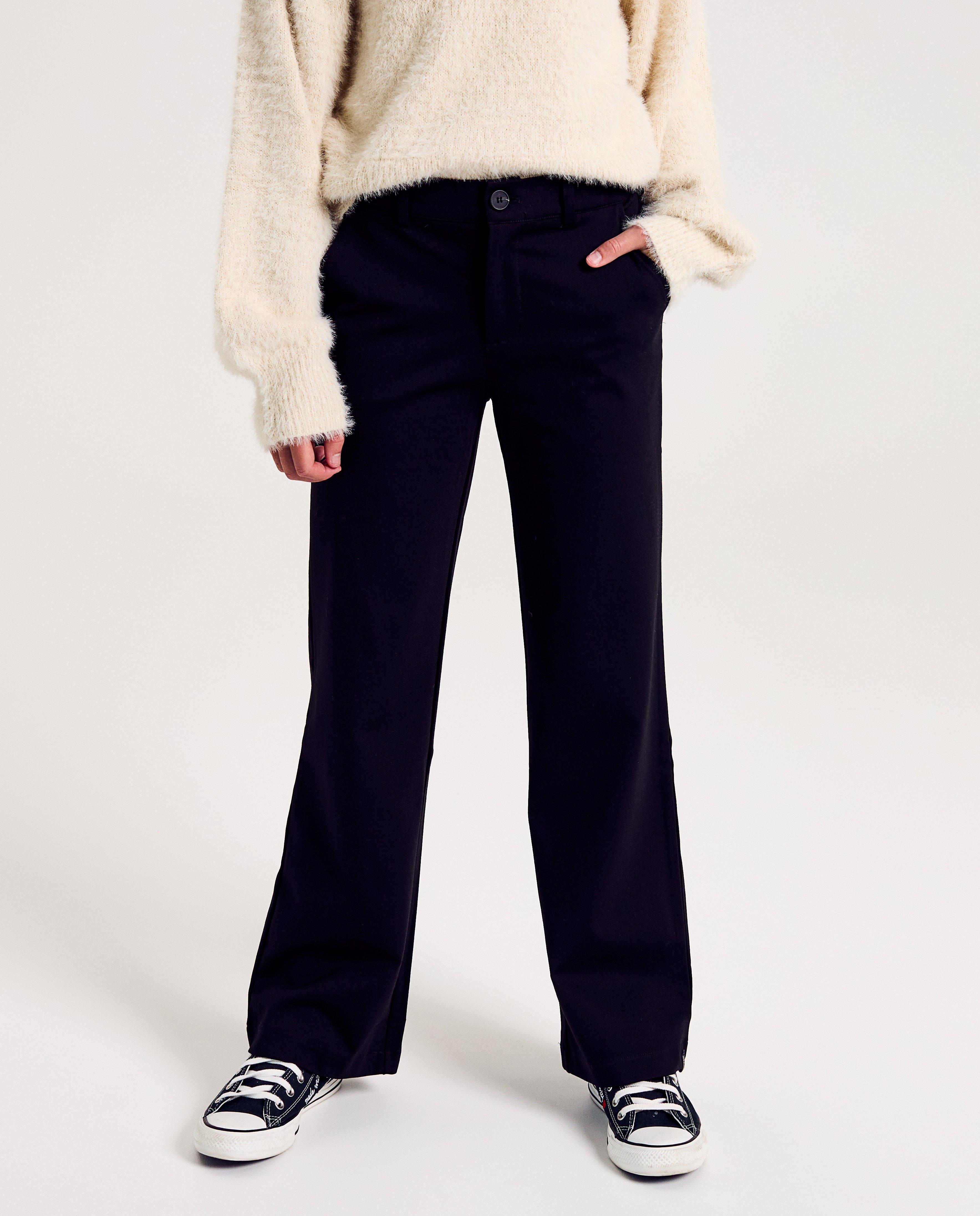 Broeken - Zwarte geklede broek, wide fit
