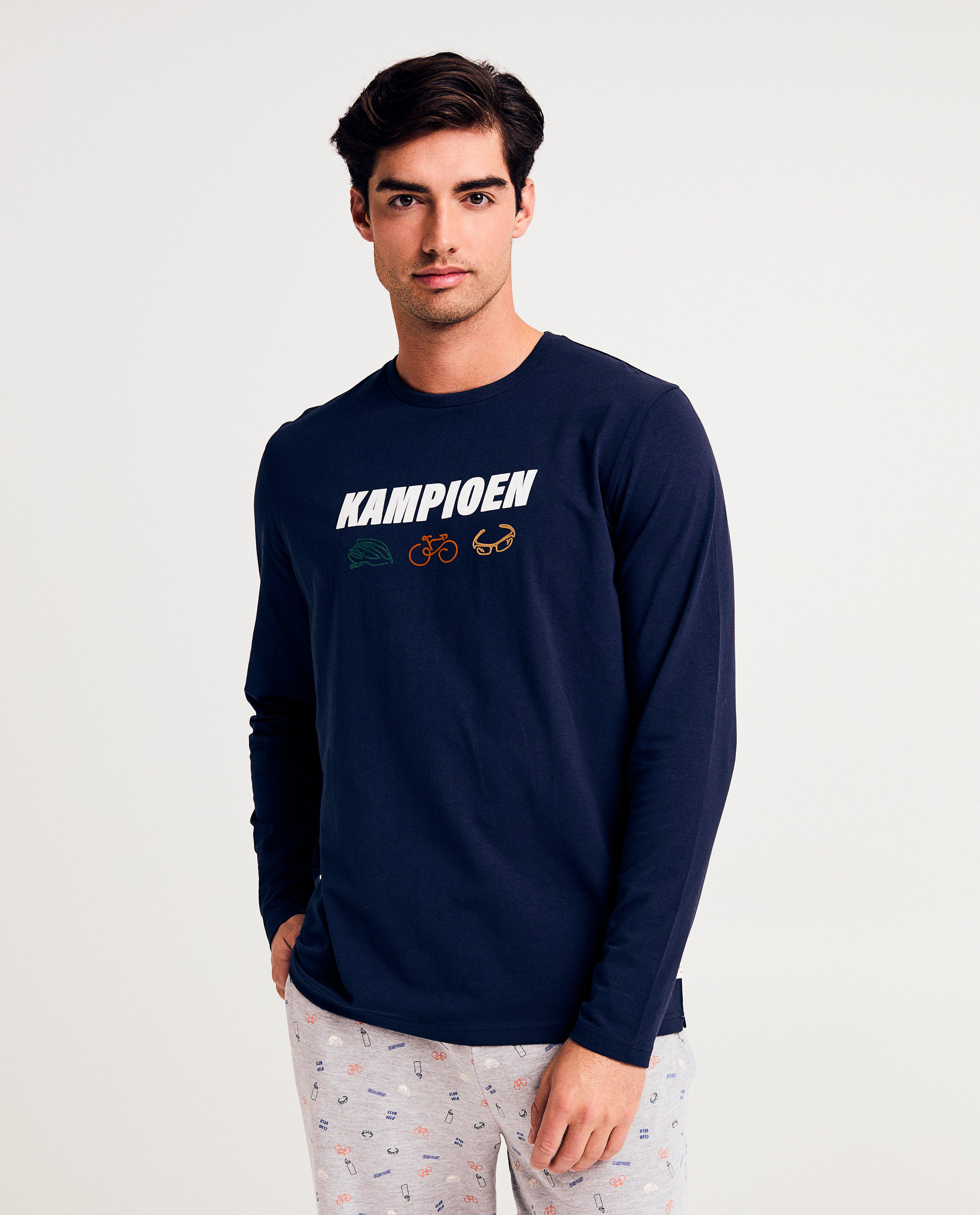 Blouse de pyjama en coton bio avec une inscription - null - Baptiste