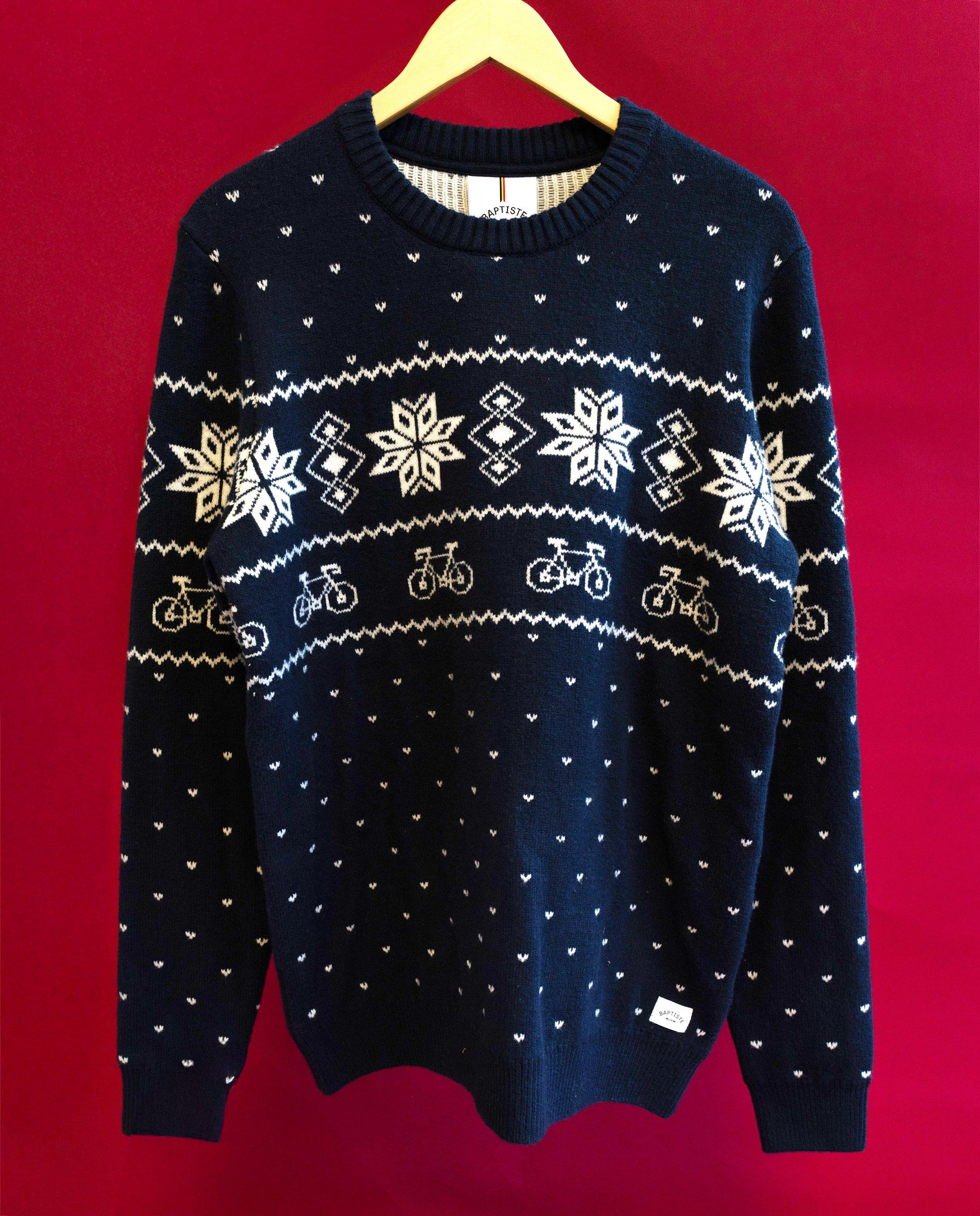 Pull de Noël à imprimé - Détails du produit - bleu foncé - image numéro 1