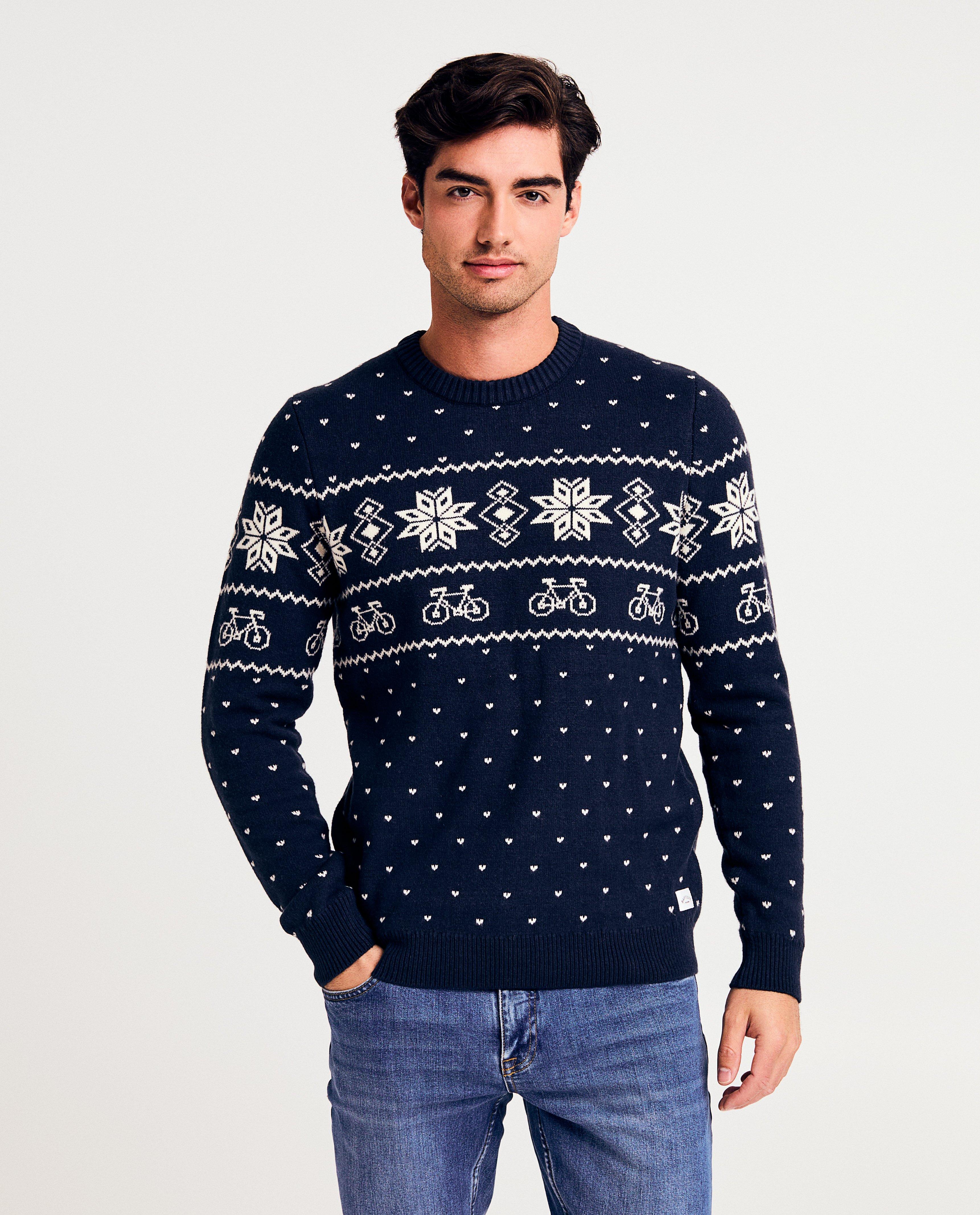Pull de Noël à imprimé - Détails du produit - bleu foncé - image numéro 2