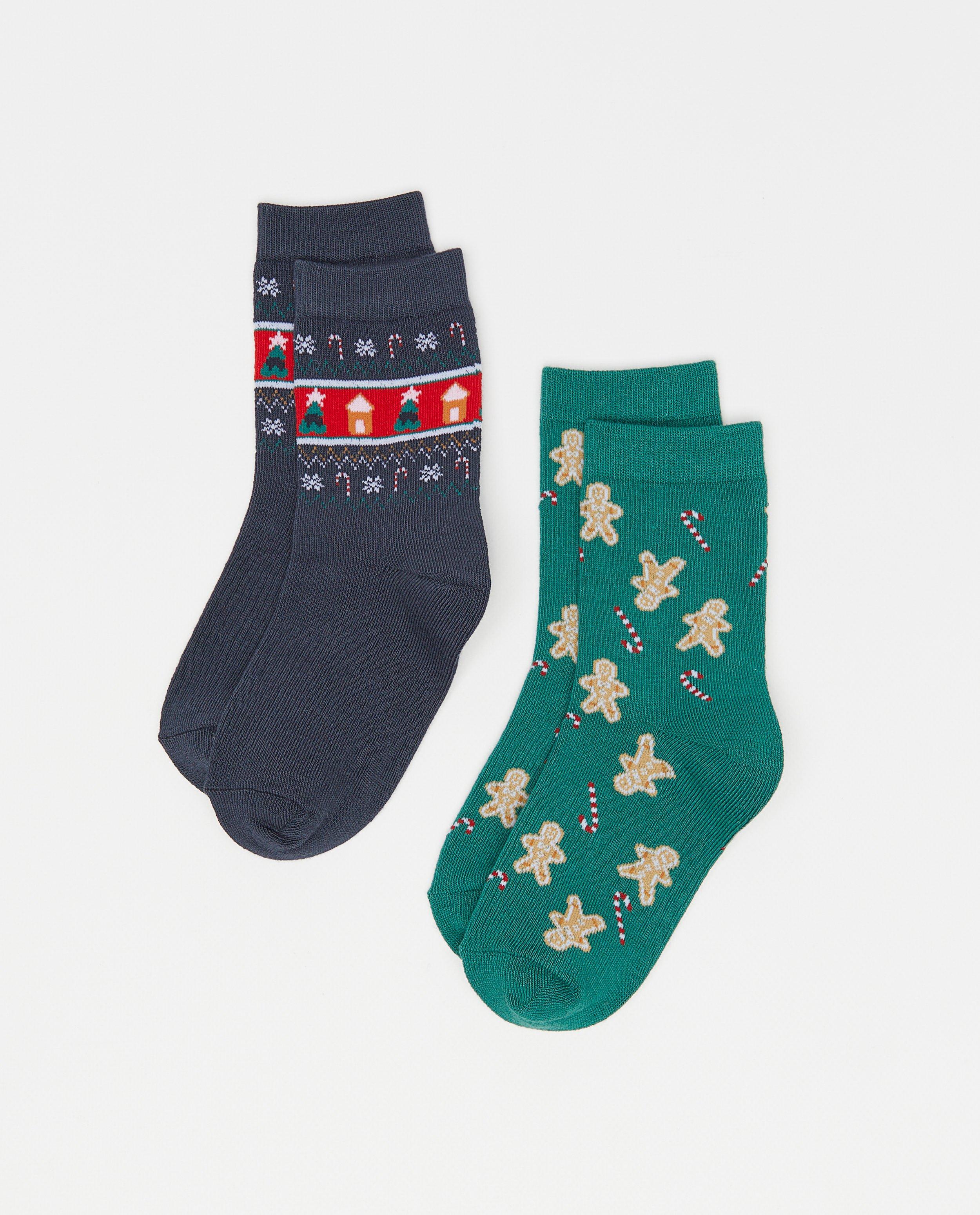 Set van 2 paar kerstkousen, maat 22-30 - Product Detail - donkerblauw - afbeelding nummer 1