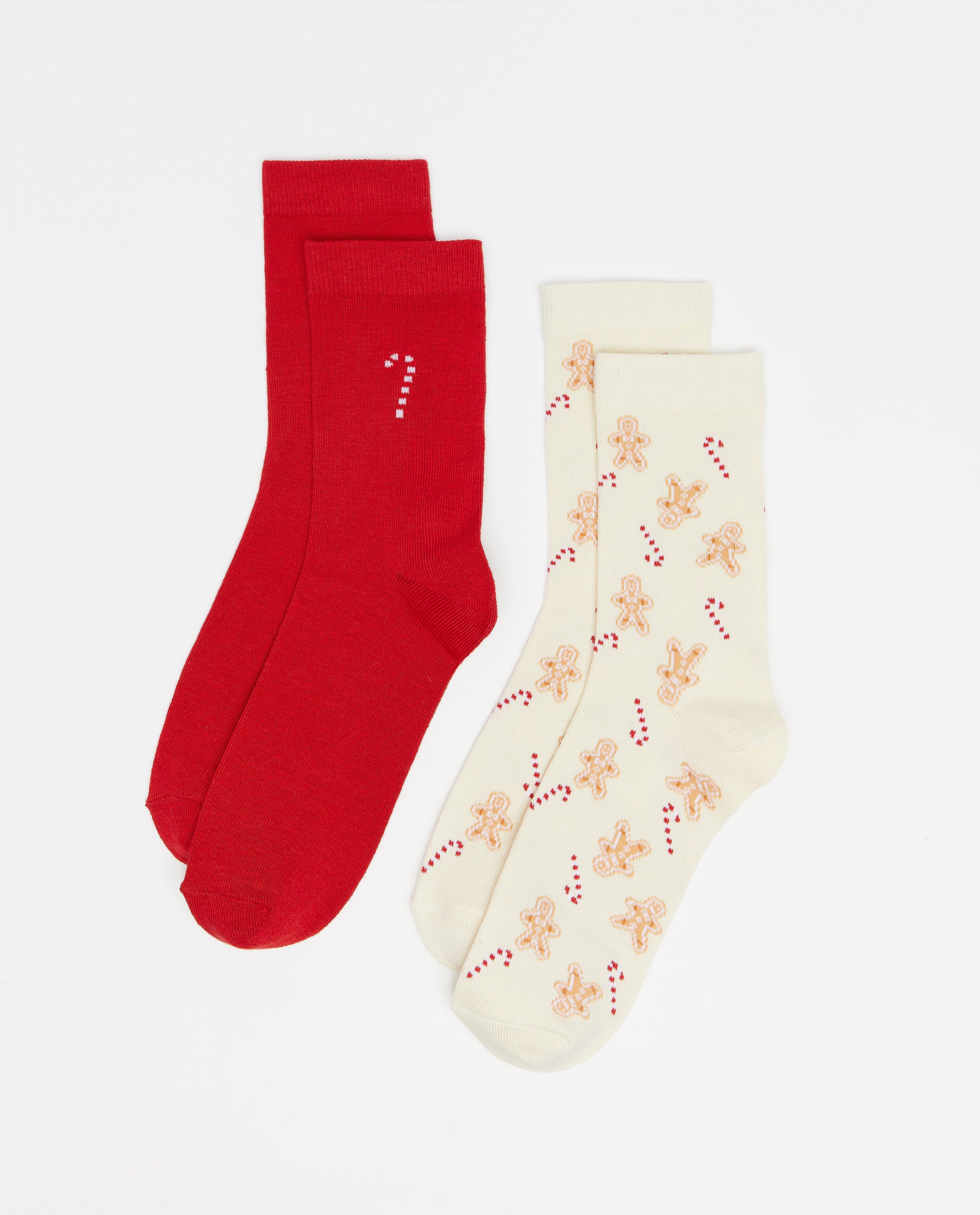 Set van 2 paar kerstkousen, maat 36-41 - Product Detail - rood - afbeelding nummer 1