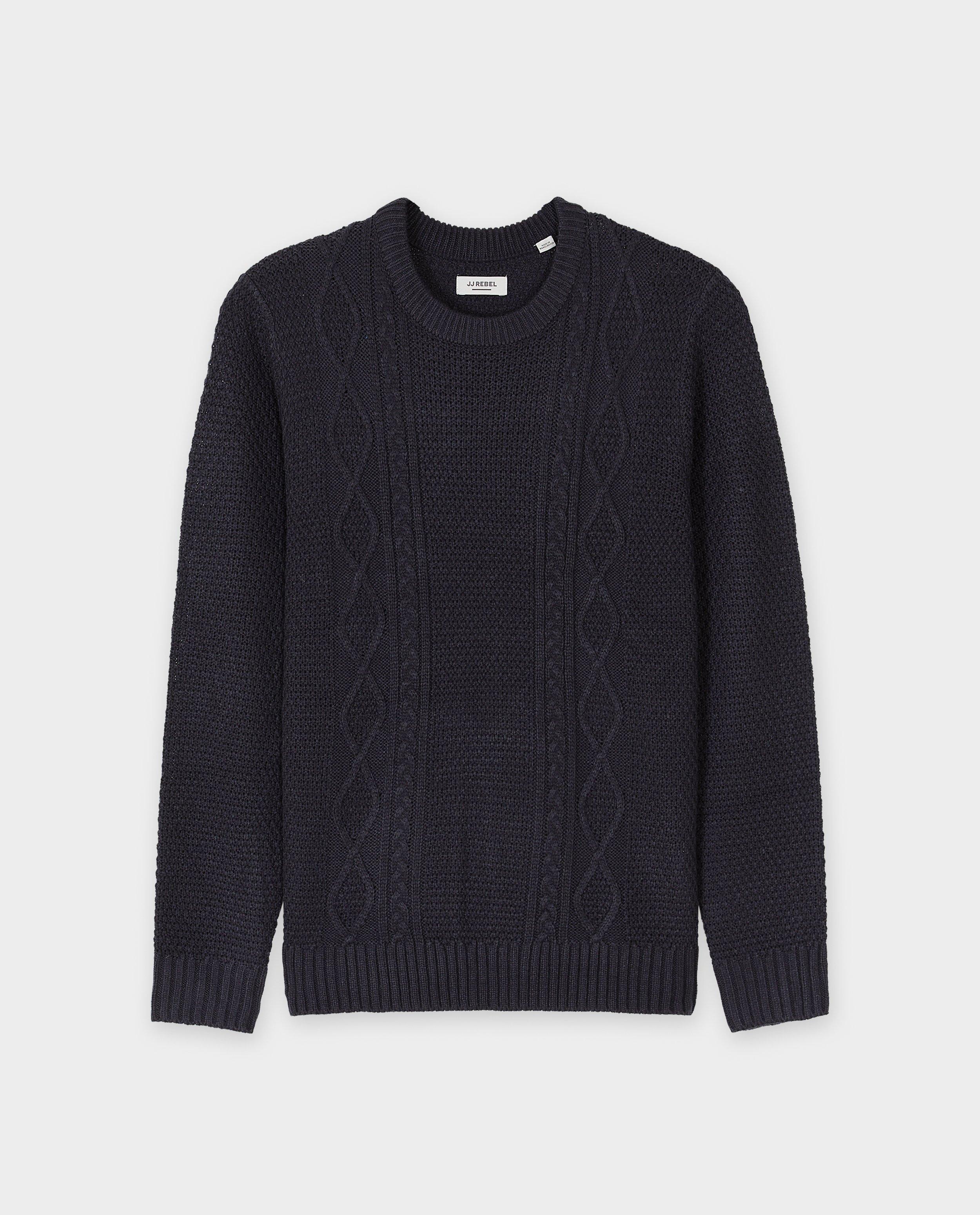 Trui met kabelpatroon - Product Detail - donkerblauw - afbeelding nummer 4