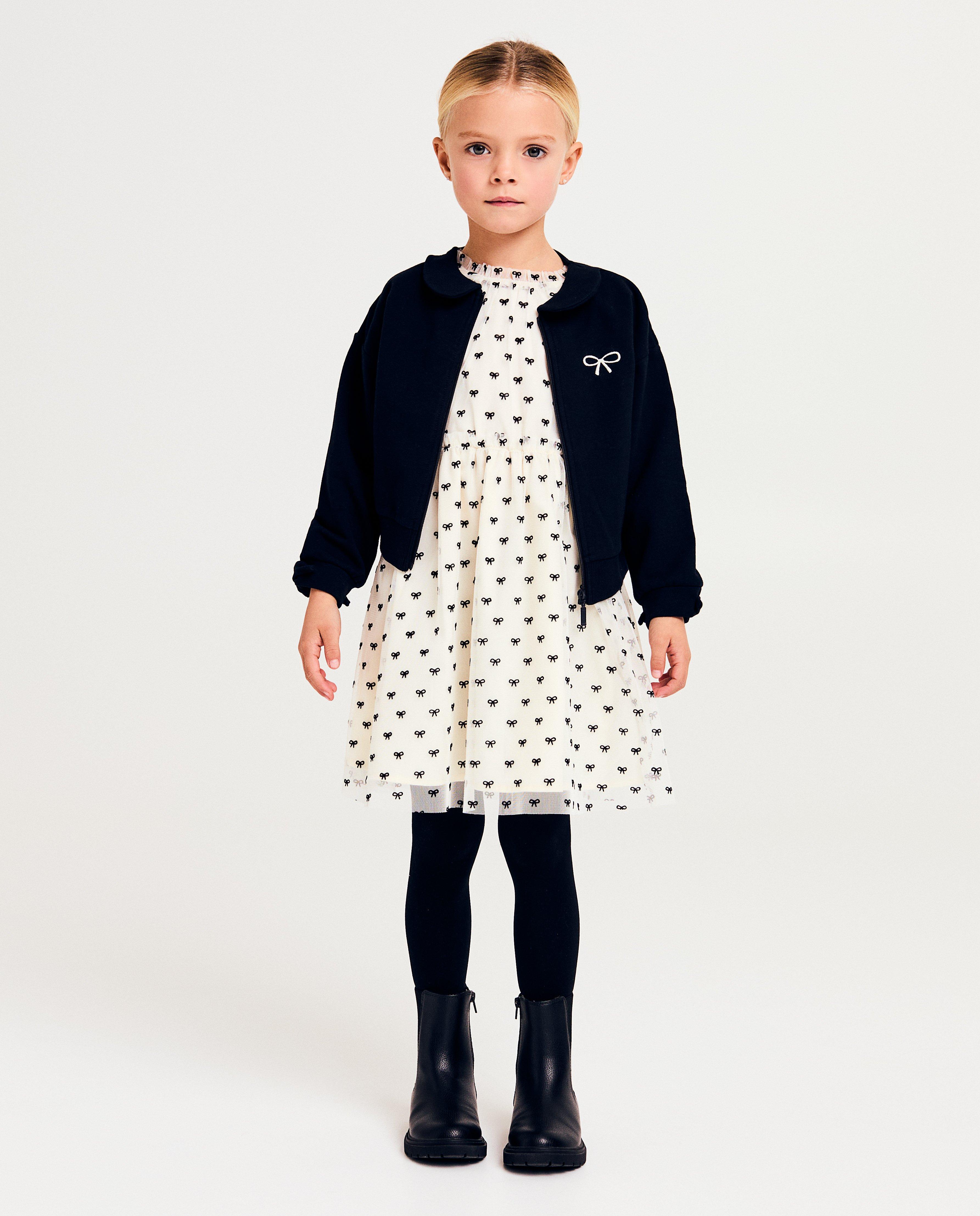 Cardigan - Vest met geborduurd strikje, 92-128