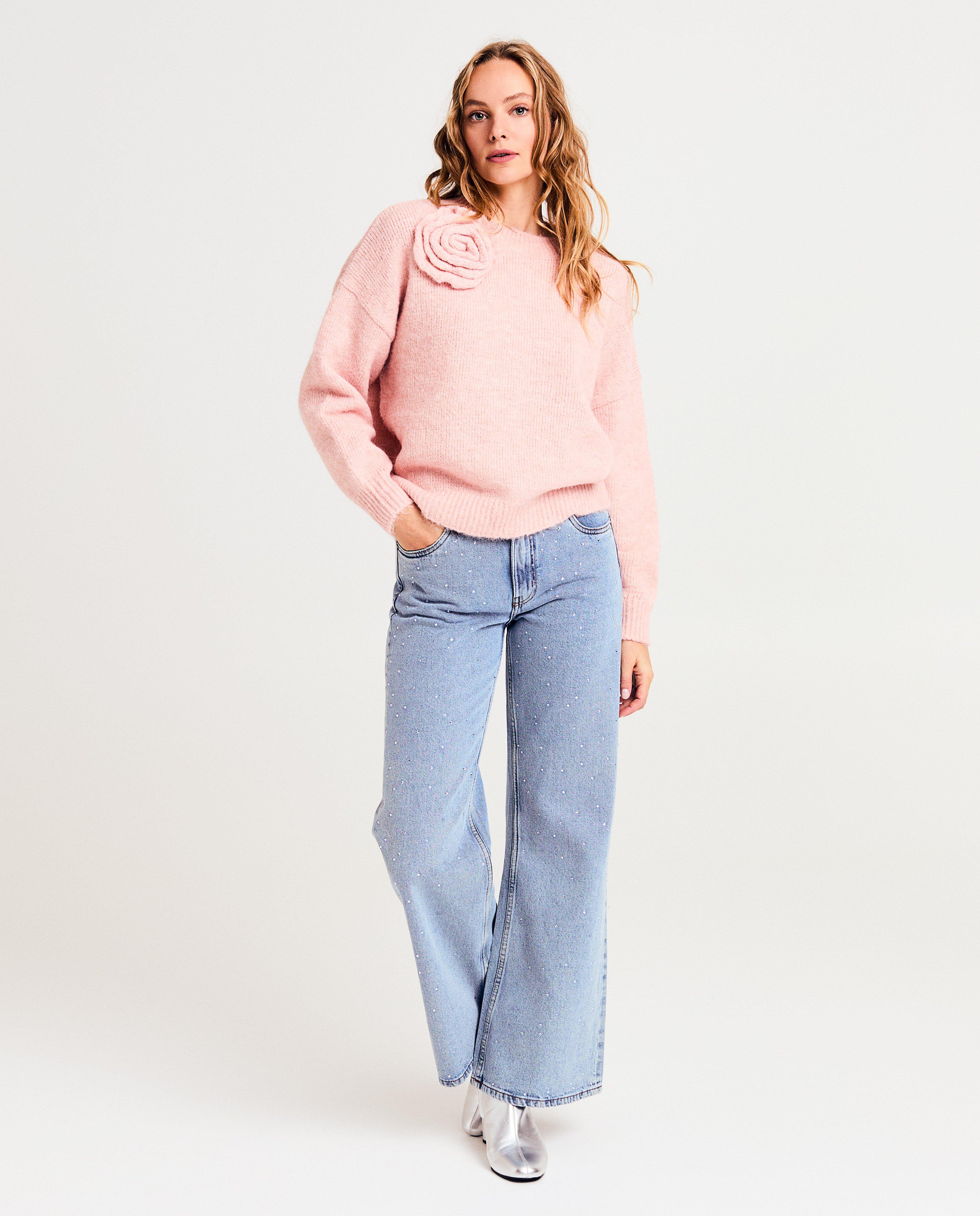 Trui met roos - Product Detail - lichtroze - afbeelding nummer 2