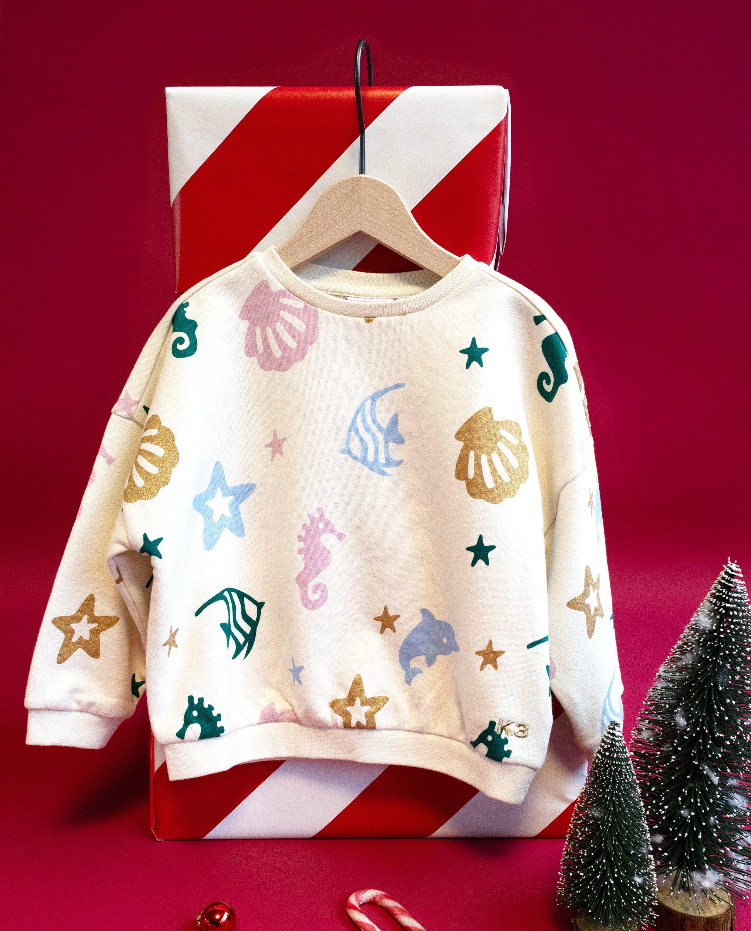 Sweater met print zeefiguren, maat 98-140 - null - K3
