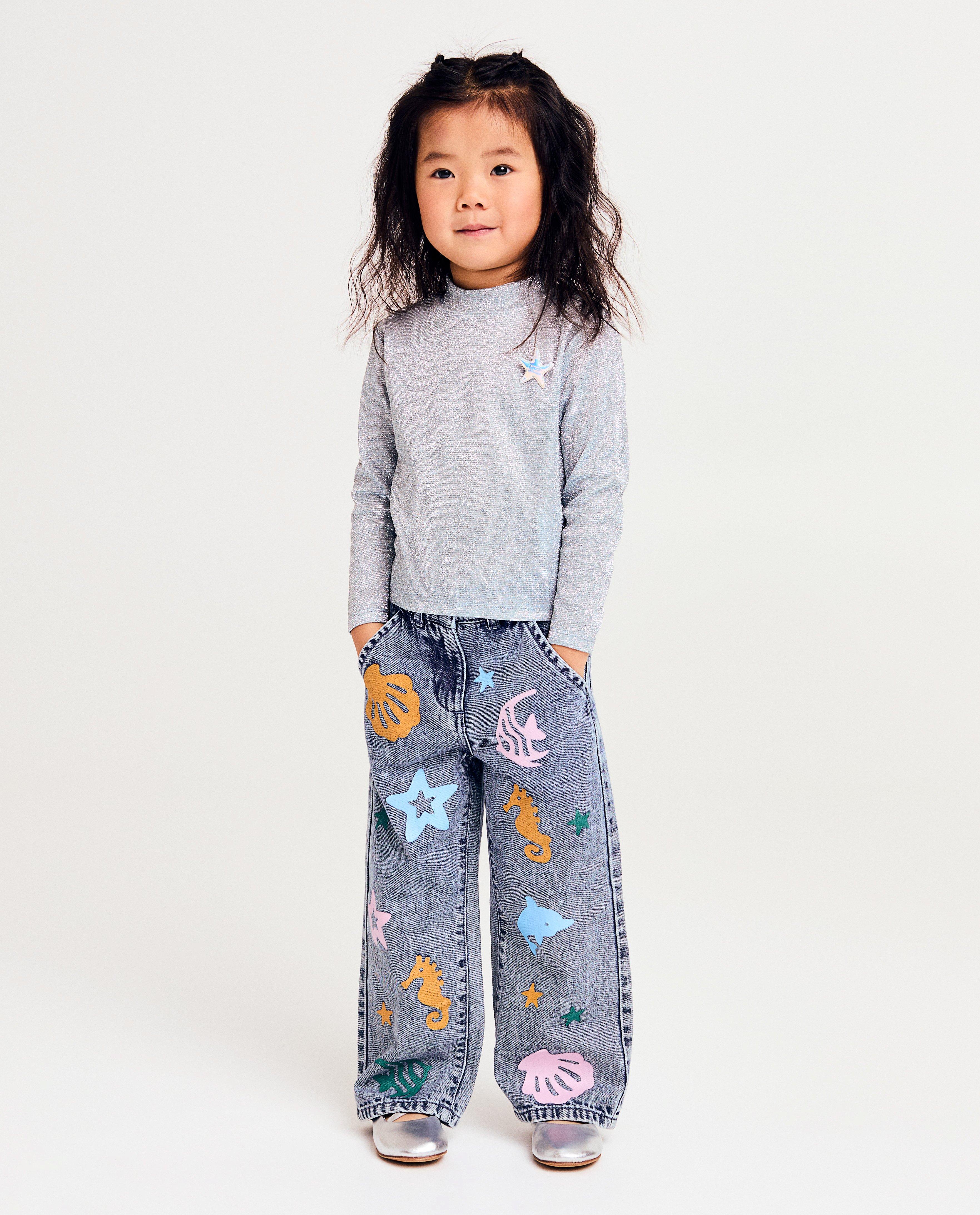 Jeans - Jeans met print, straight fit, maat 98-152