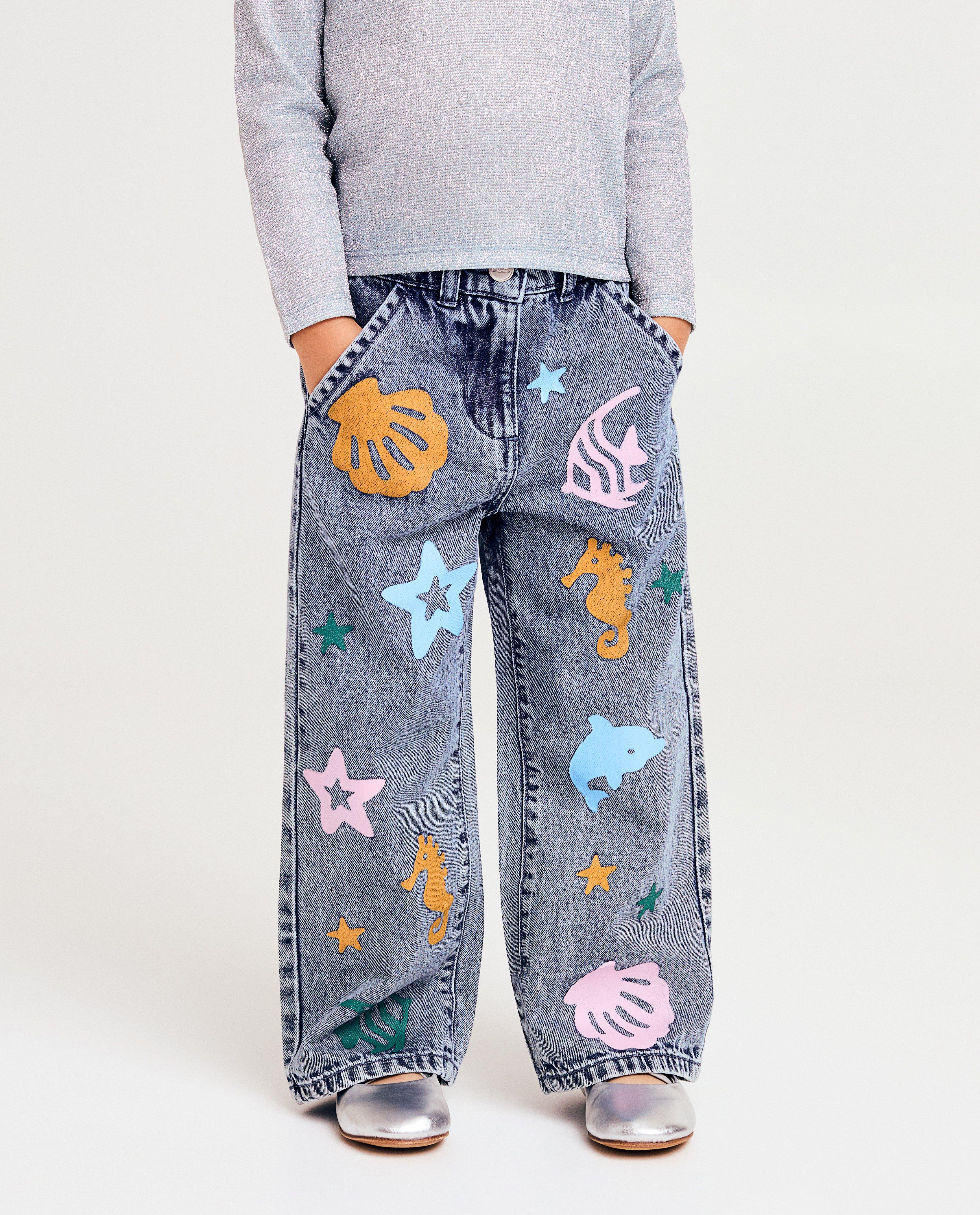 Jeans - Jeans met print, straight fit, maat 98-152