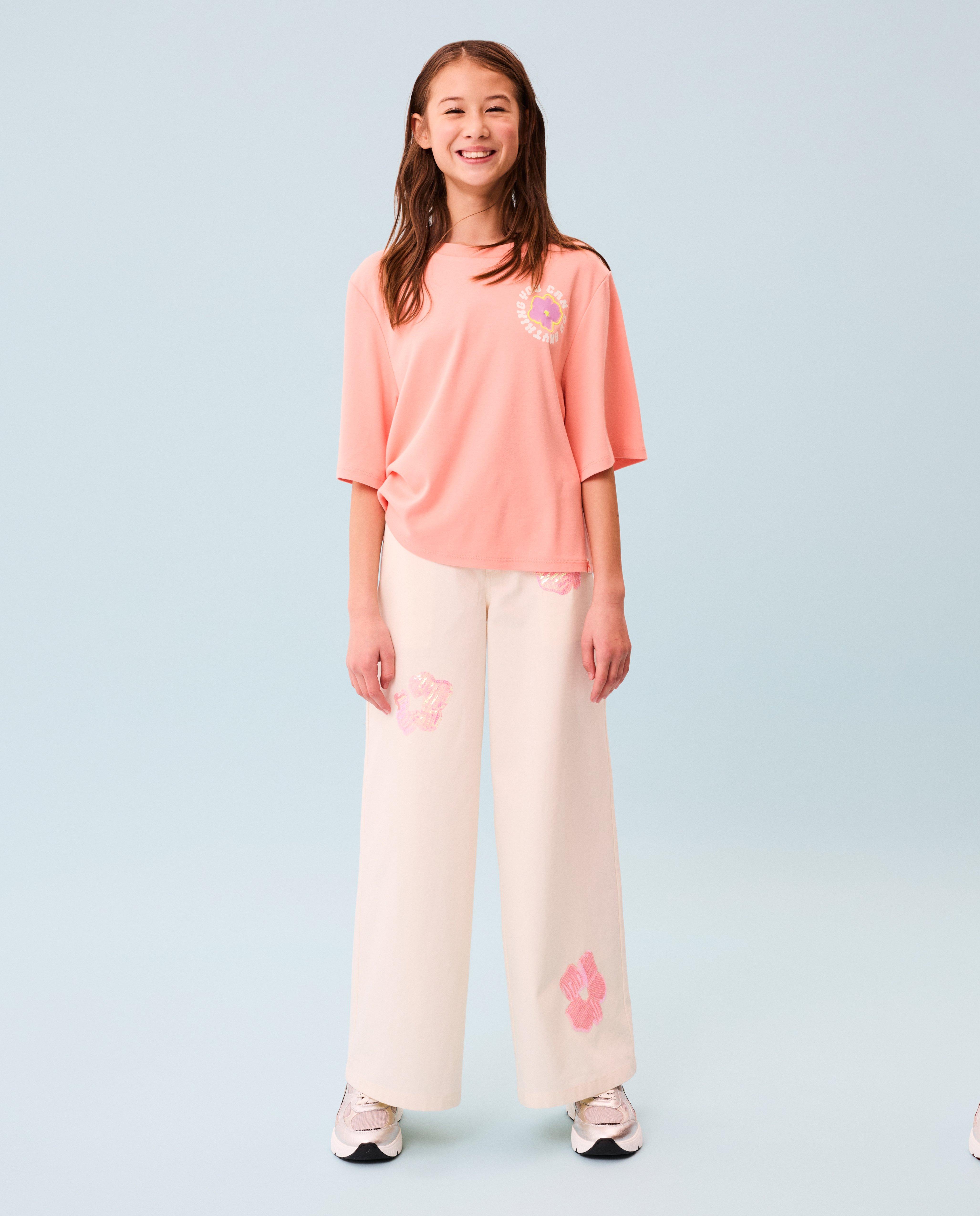 T-shirts - T-shirt met geborduurde bloem, Special occasions
