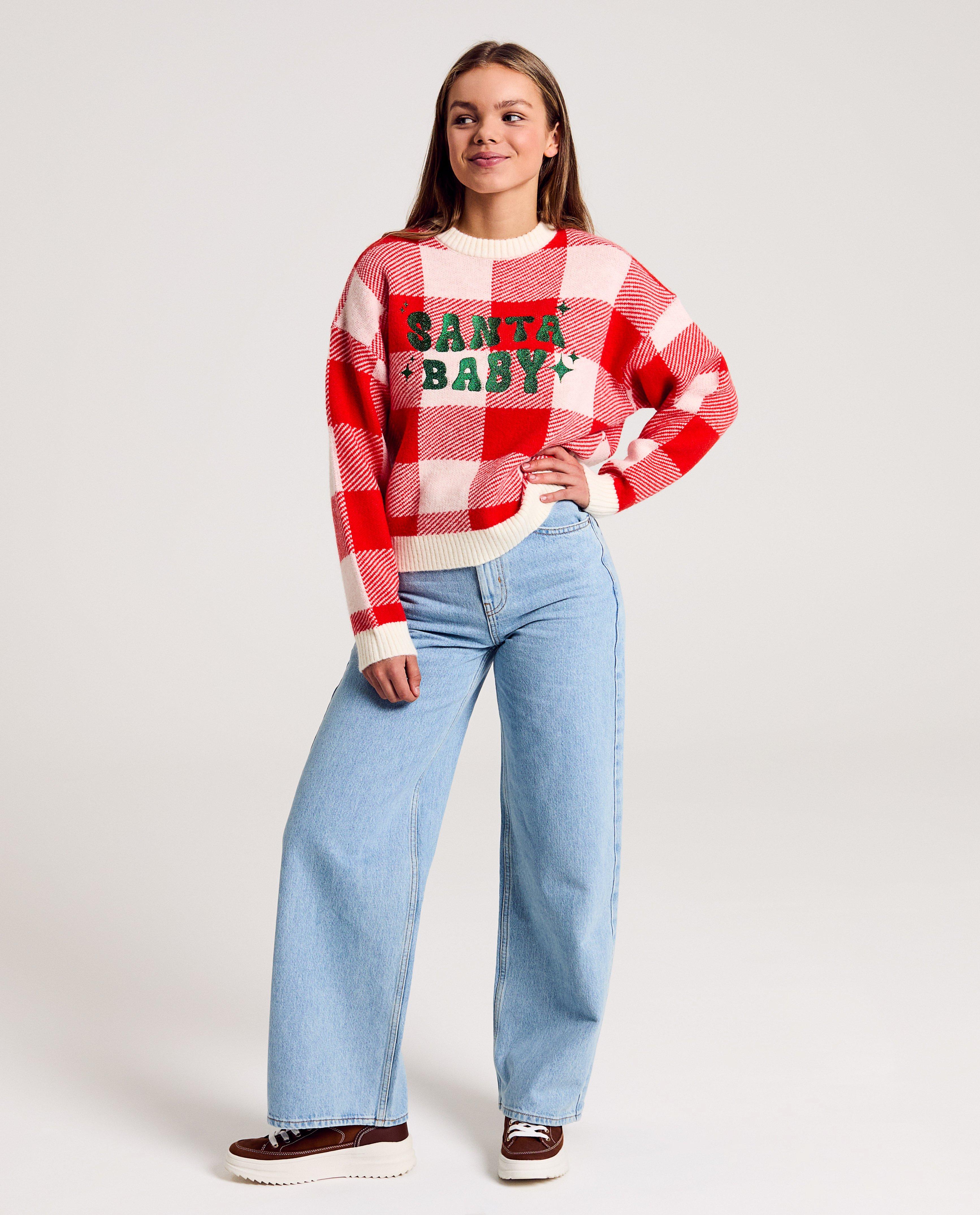 Pulls - Pull de Noël avec une inscription brodée