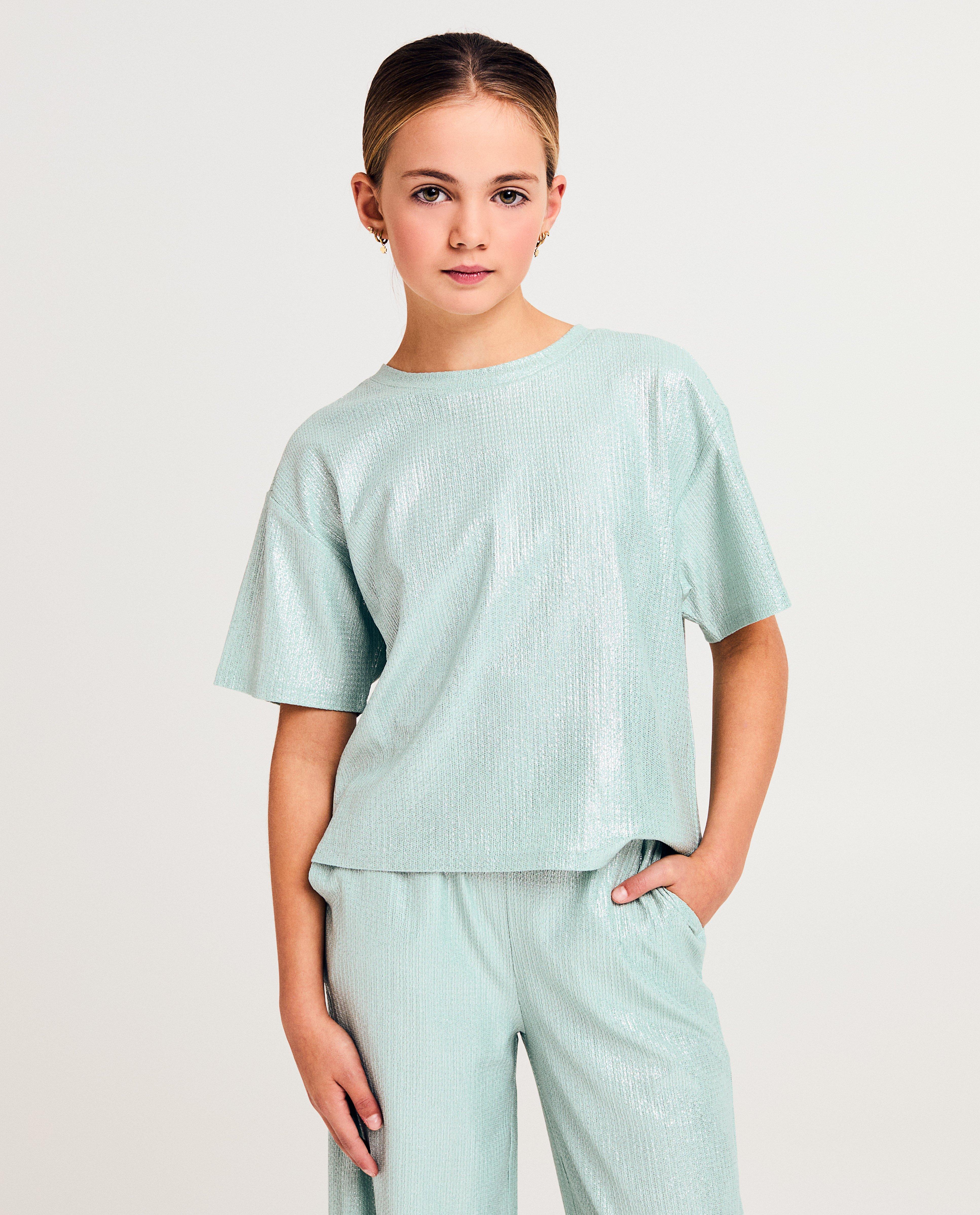 T-shirt met glitter, 128-170 - null - Fish & Chips
