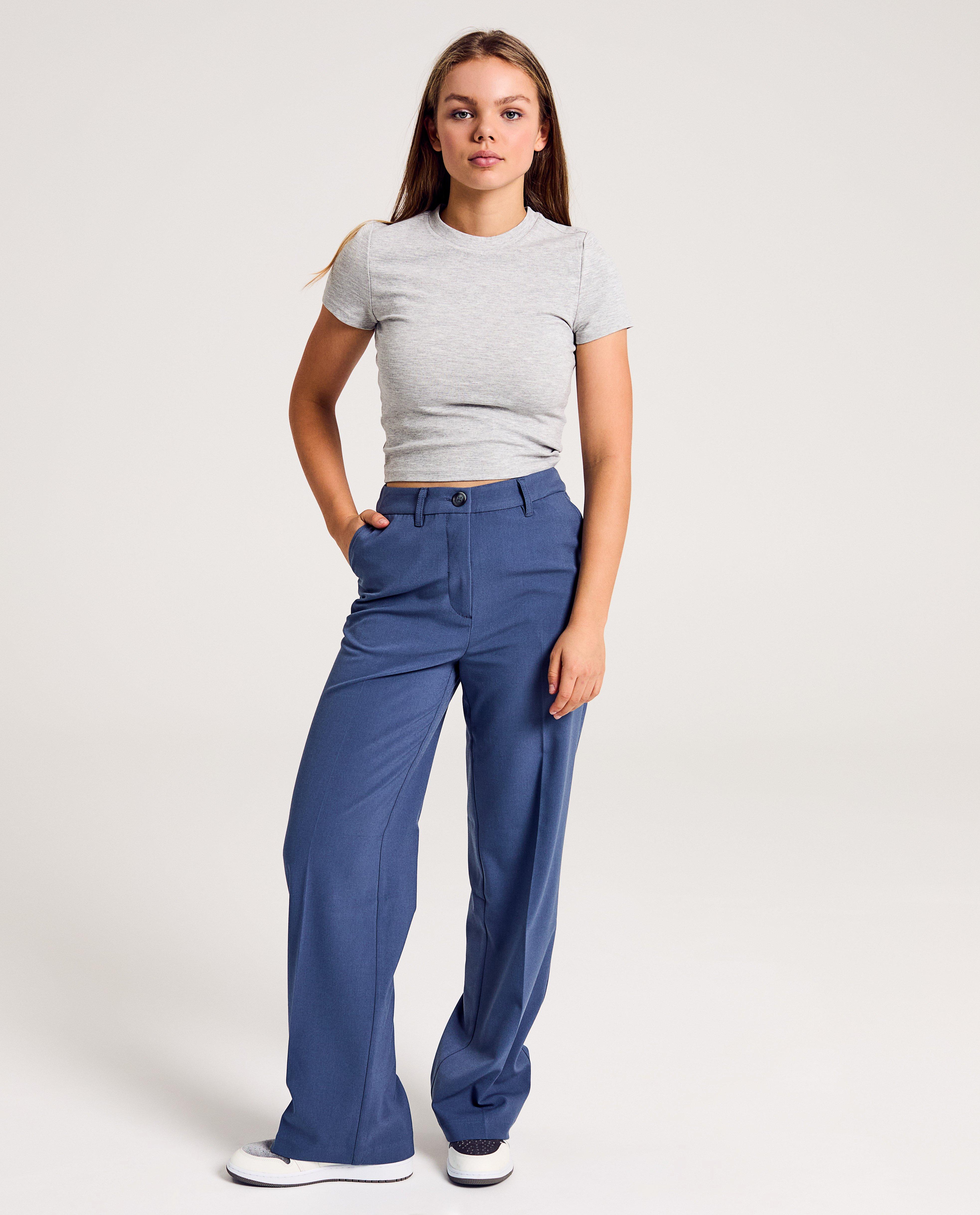 Grijs T-shirt, cropped fit - Product Detail - lichtgrijs - afbeelding nummer 2