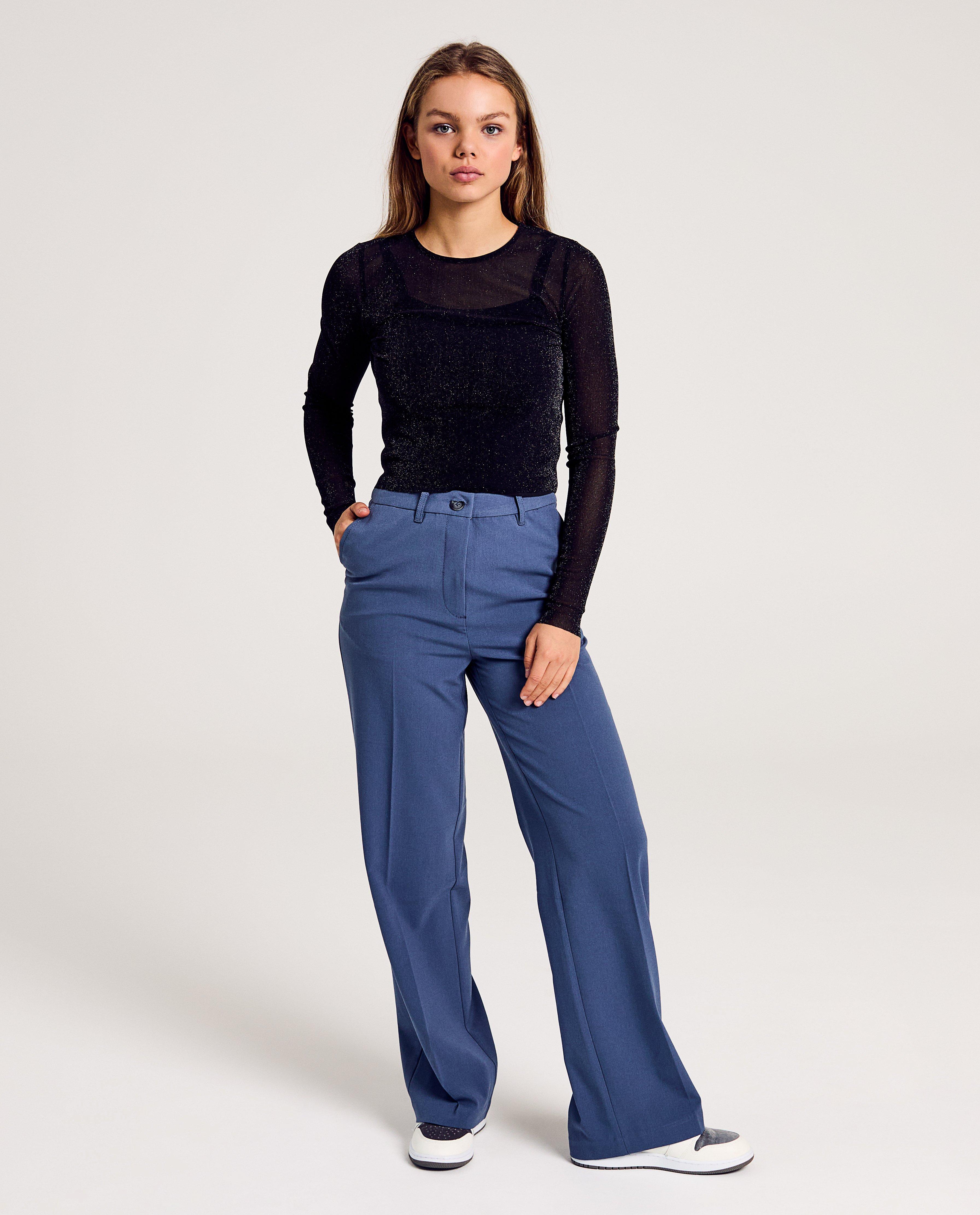T-shirts - Mesh longsleeve met glitter
