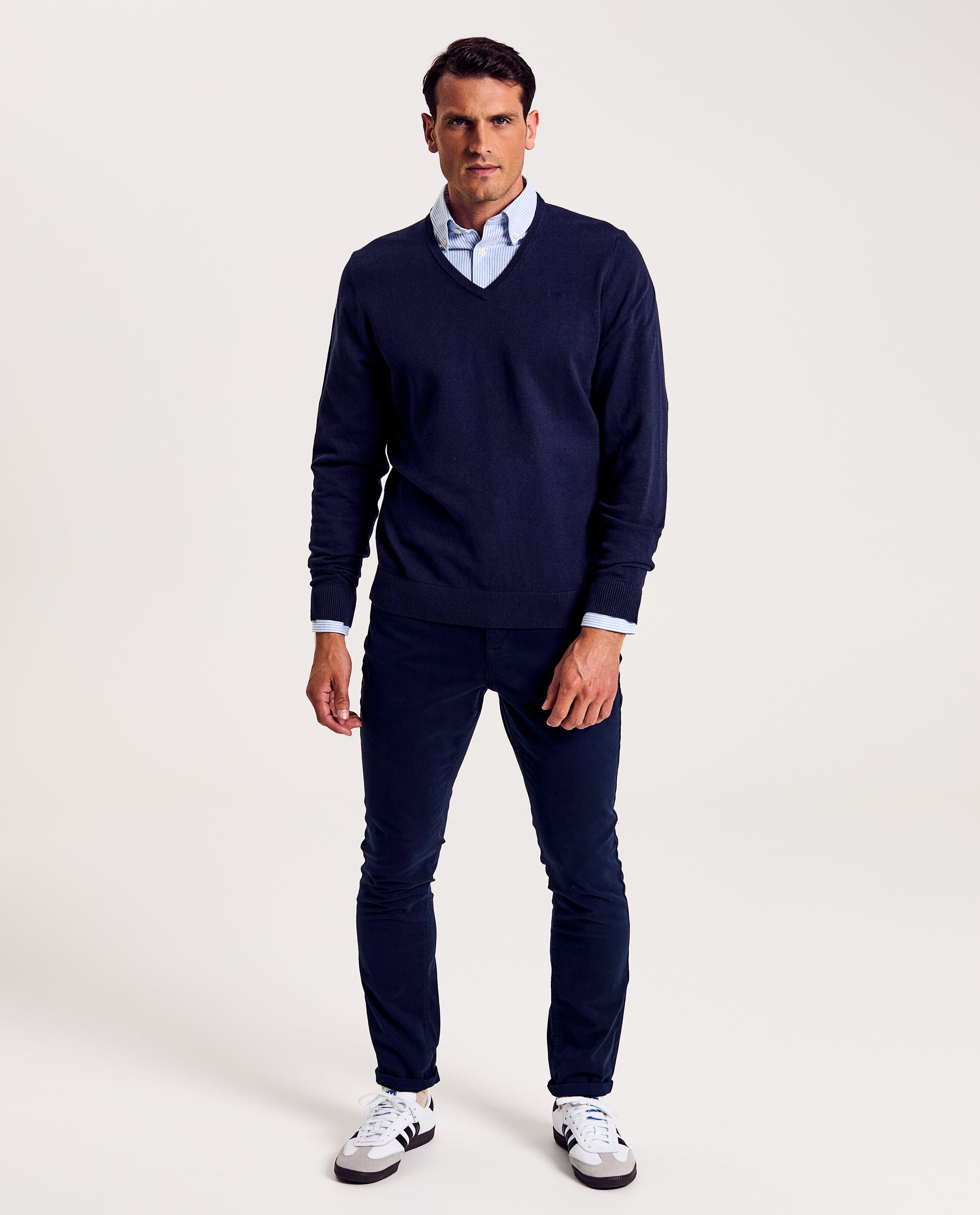 Sweaters - Donkerblauwe trui, regular fit