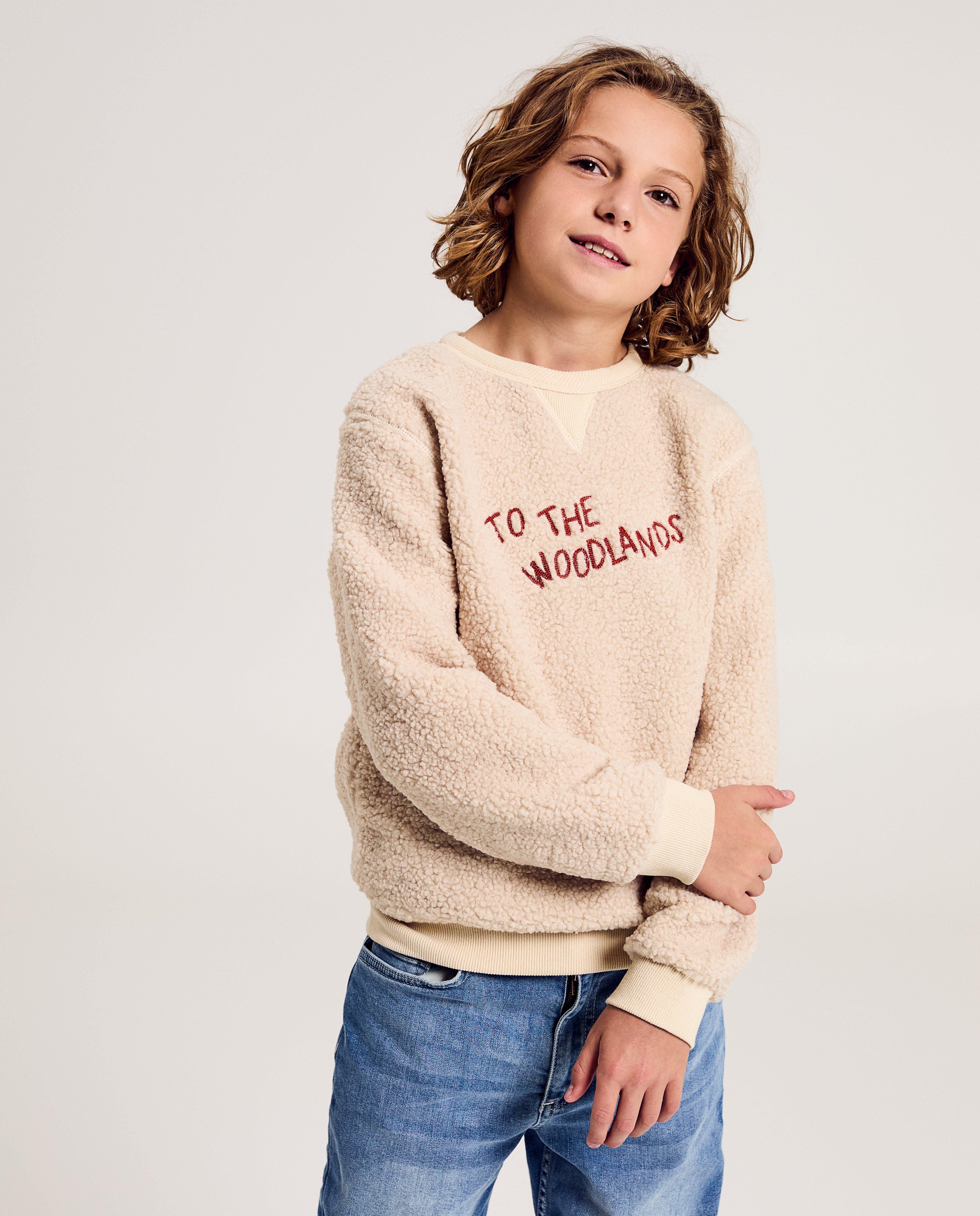Teddy sweater met geborduurd opschrift - null - Likeflo