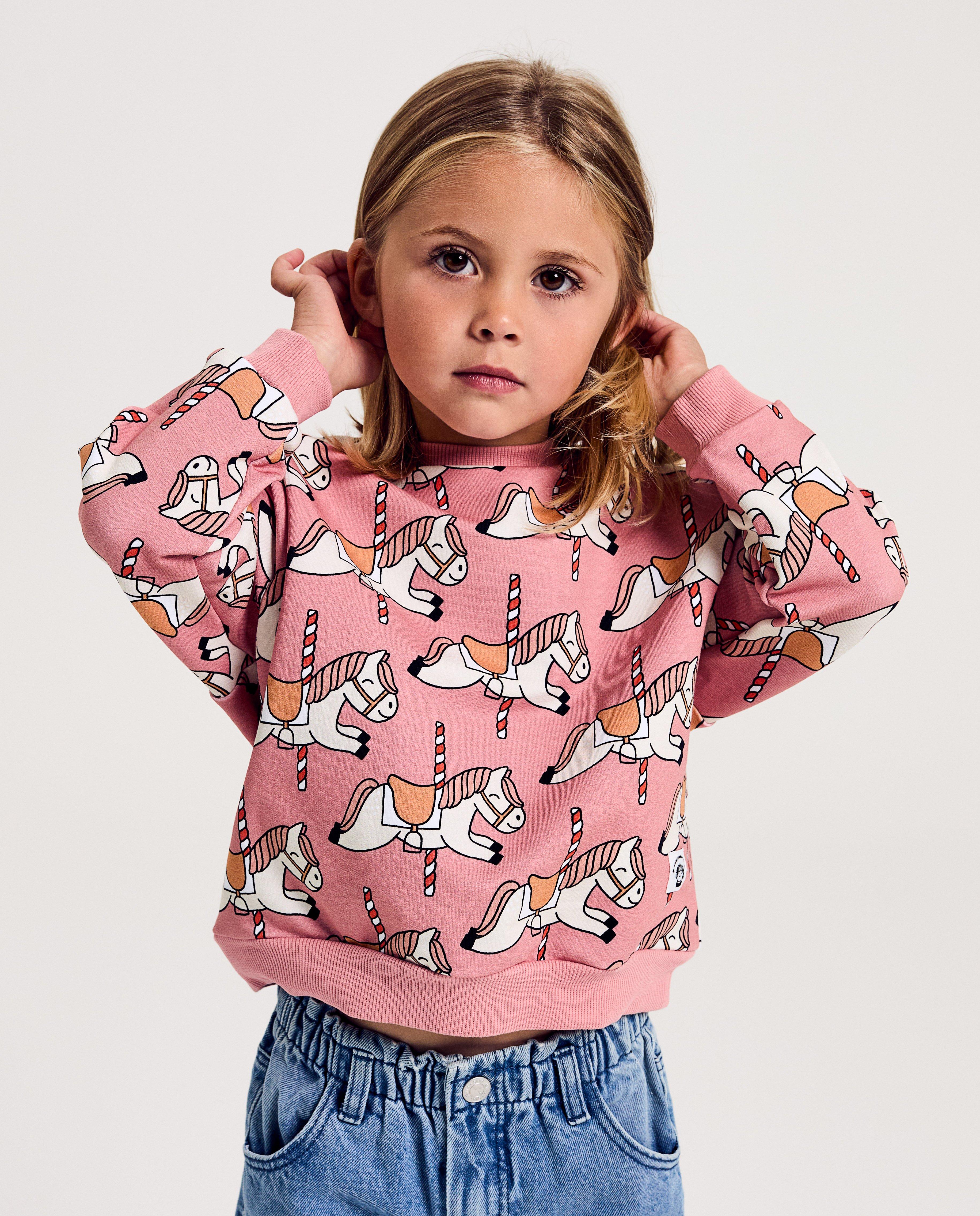 Sweat à imprimé de chevaux - Détails du produit - rose - image numéro 1