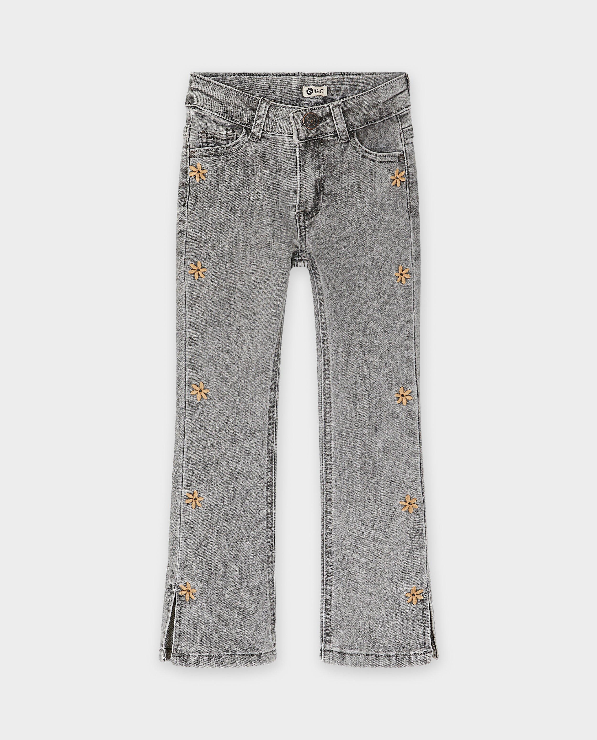 Jeans met geborduurde bloemen - Product Detail - donkergrijs - afbeelding nummer 4