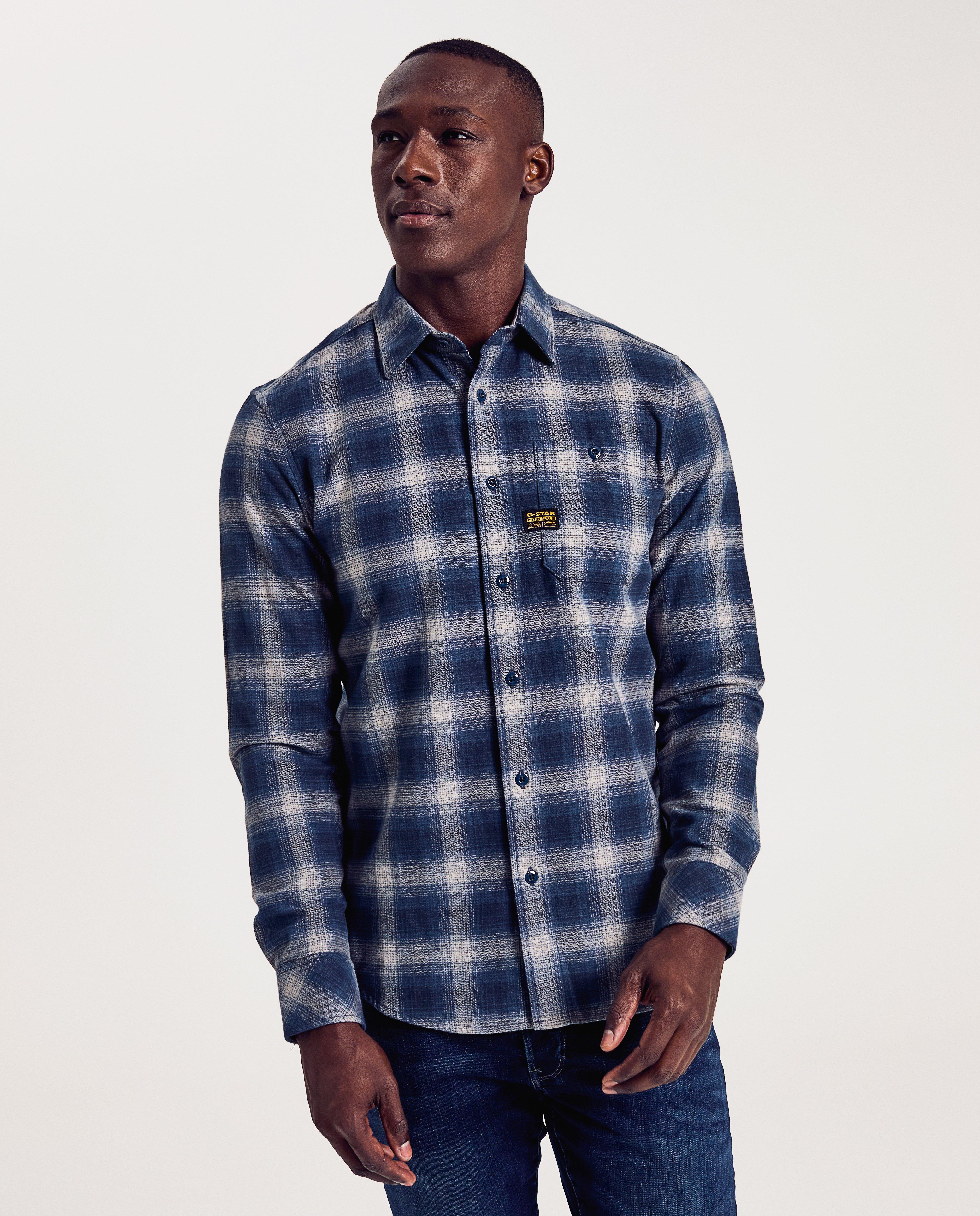 Flanellen hemd met ruiten, slim fit - null - G-star