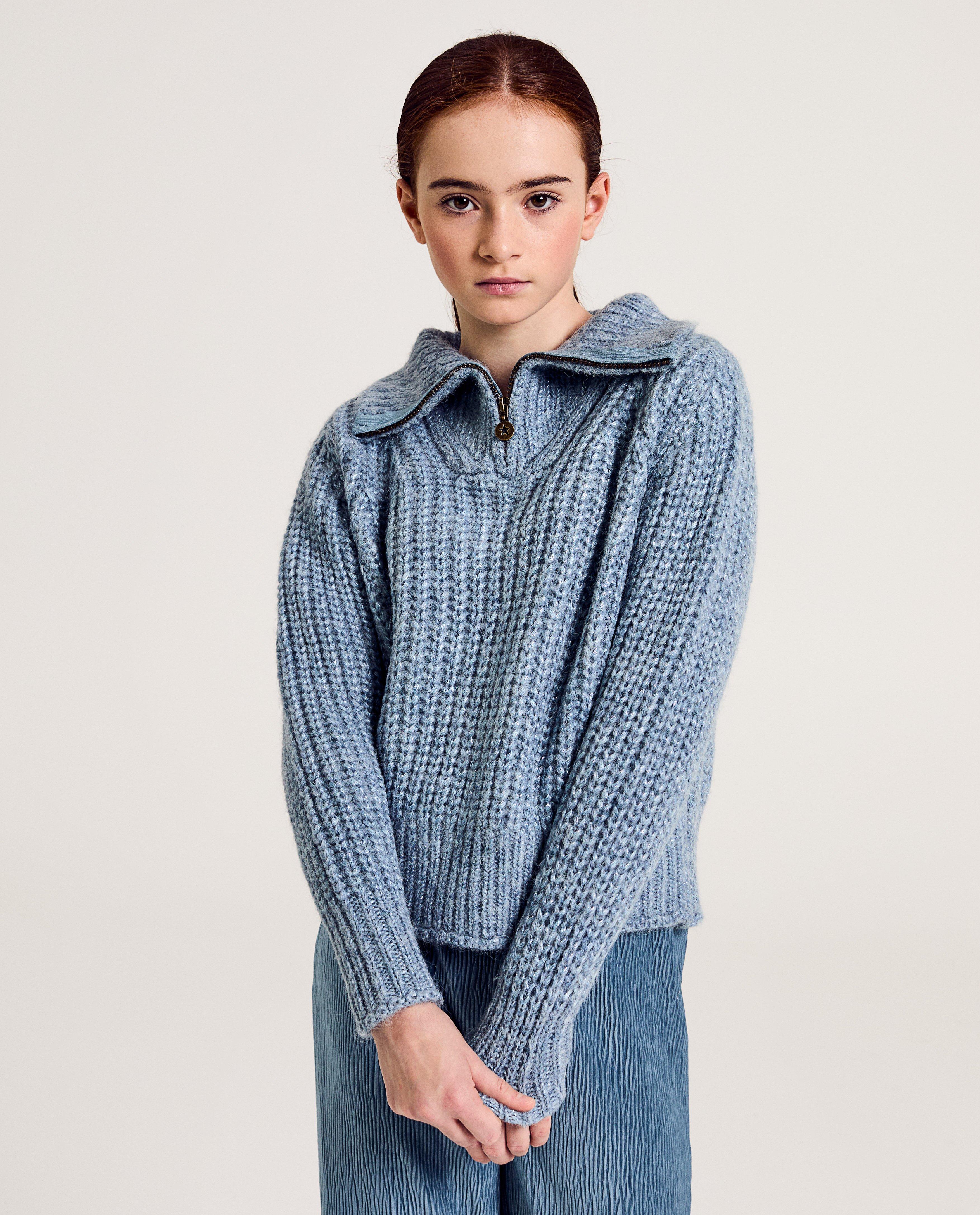 Blauwe trui met glitter - null - Likeflo