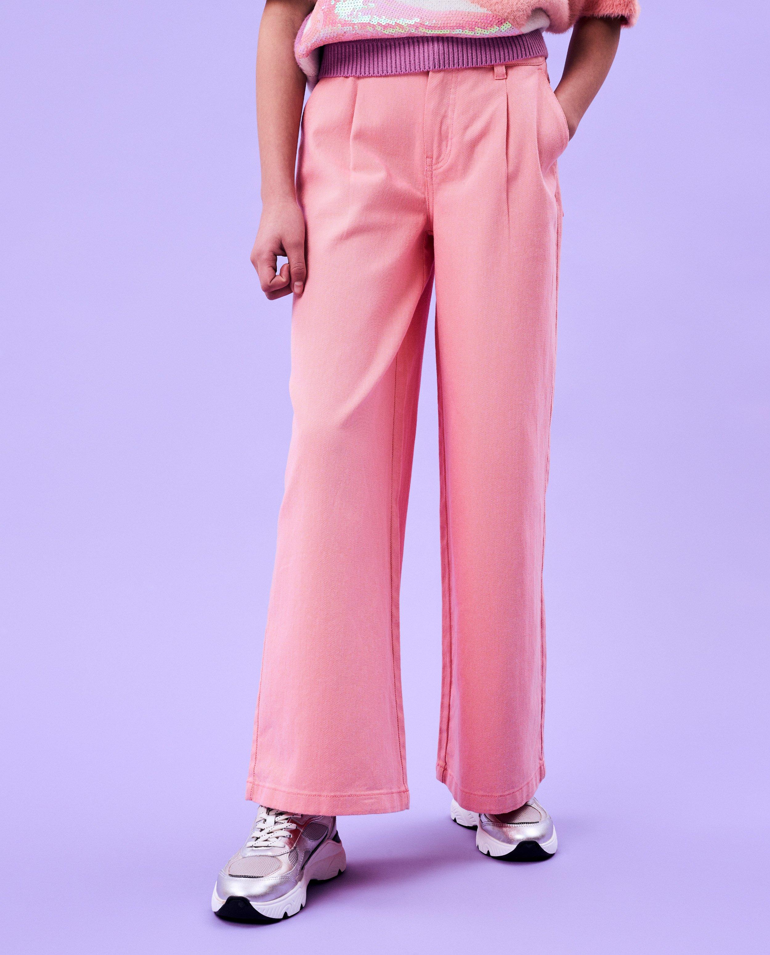 Jeans - Roze jeans, wide leg fit