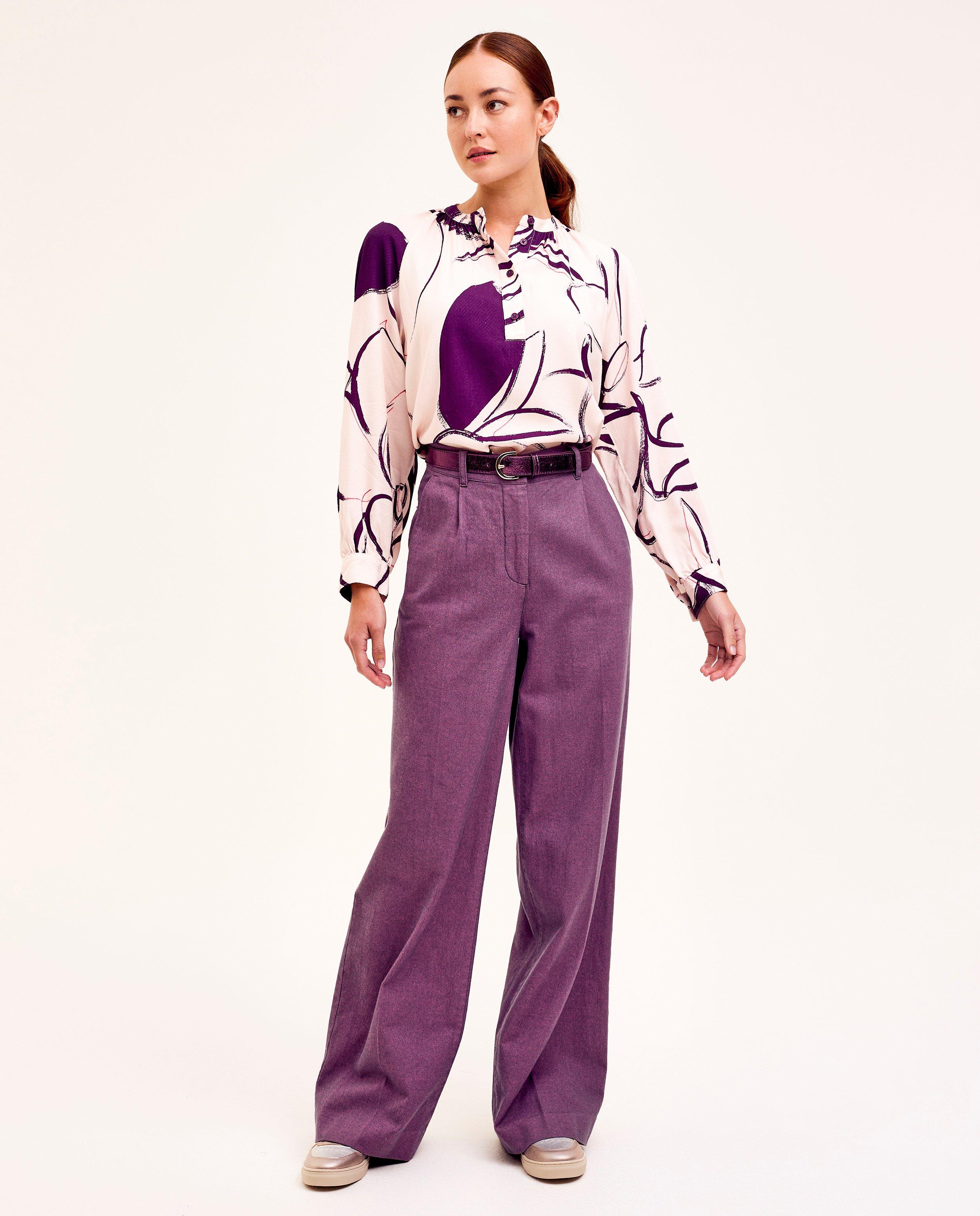 Paarse jeans, wide fit - Product Detail - paars - afbeelding nummer 1