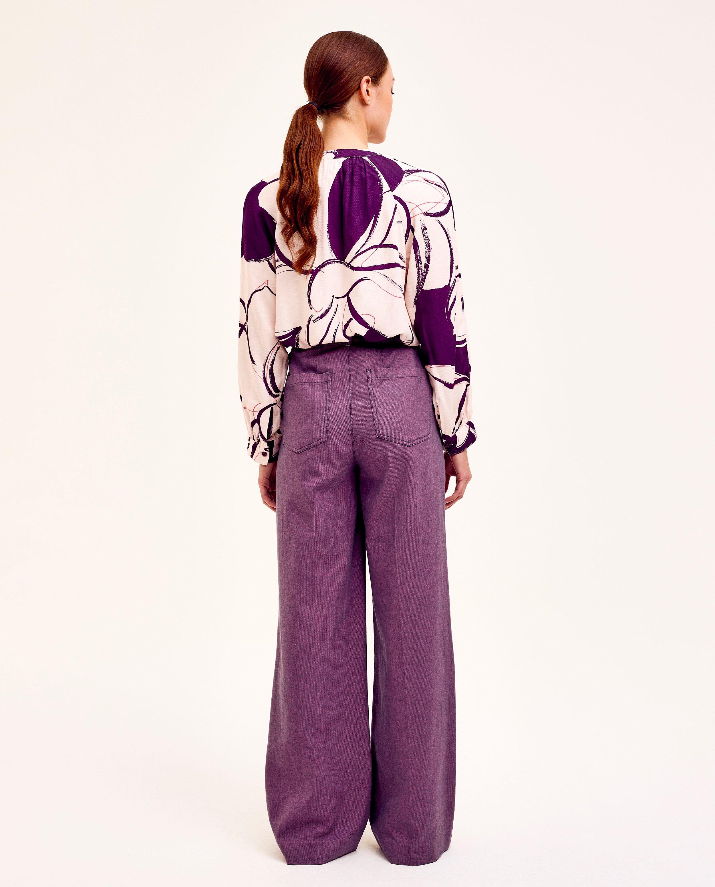 Jeans - Jeans mauve, coupe ample